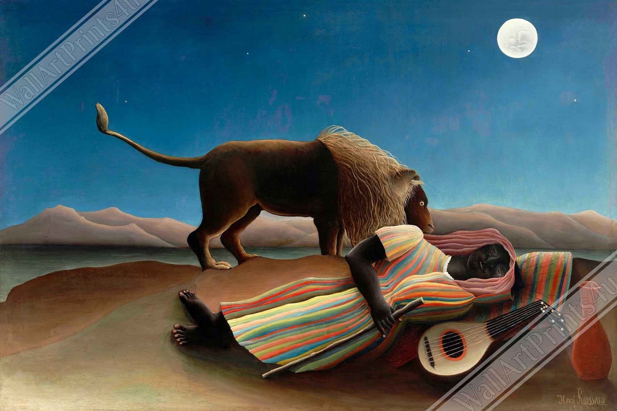 Henri Rousseau Framed The Sleeping Gypsy Framed Print Framed 1897 - WallArtPrints4U