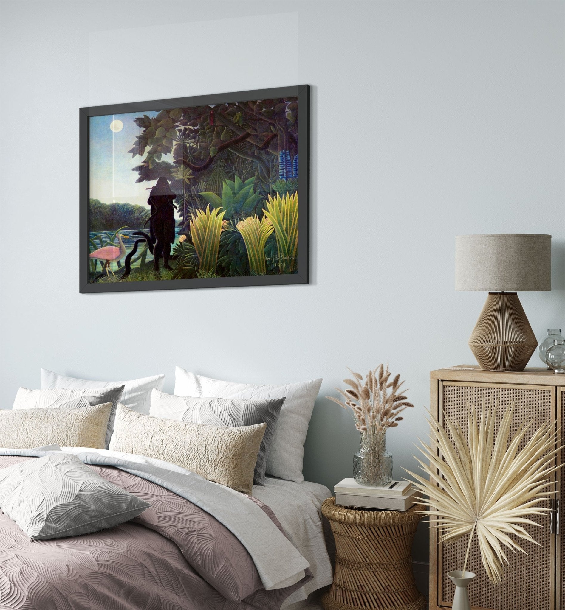 Henri Rousseau Framed The Snake Charmer Framed Print Surprised Framed 1907 - WallArtPrints4U