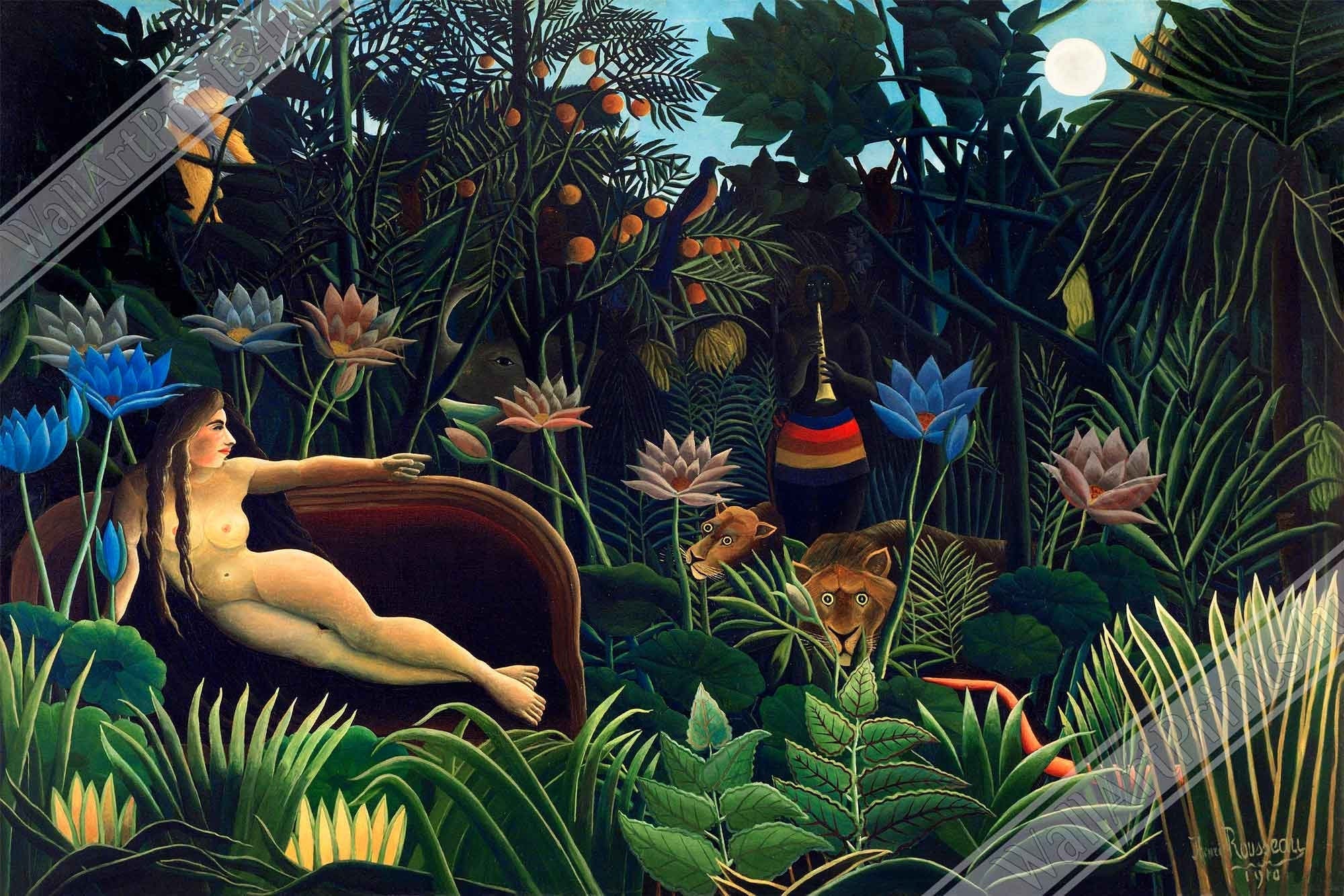 Henri Rousseau Print The Dream Poster Surprised Print 1910 - WallArtPrints4U