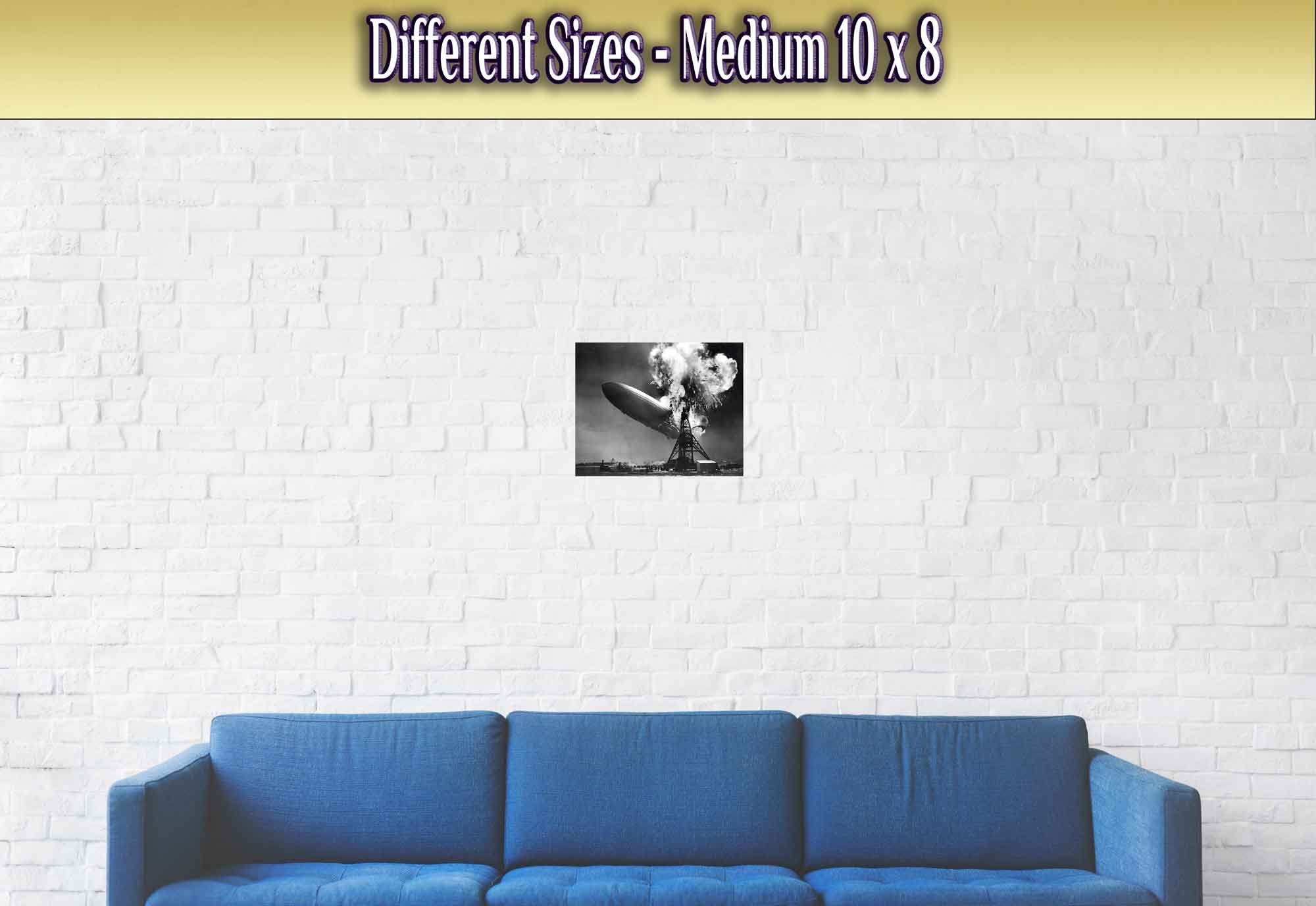 Hindenburg Disaster Poster, Famous Photo Print From 1937, Vintage Wall Art - Hindenburg Zeppelin Explodes - WallArtPrints4U