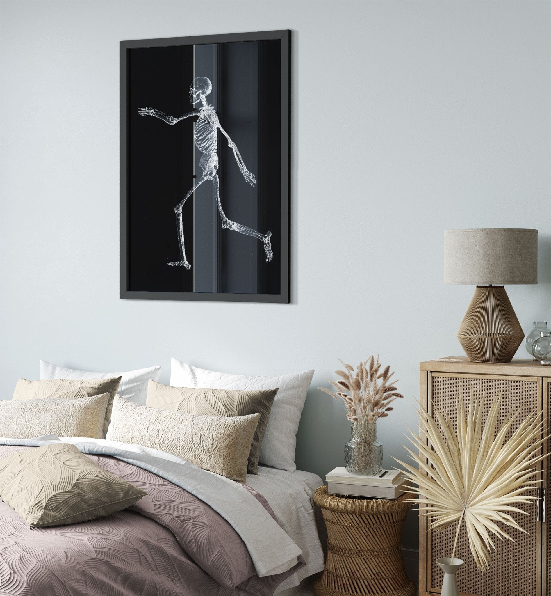Human Skeleton Framed, Vintage Skeleton Framed Print Lateral View, George Stubbs UK, EU USA Domestic Shipping - WallArtPrints4U