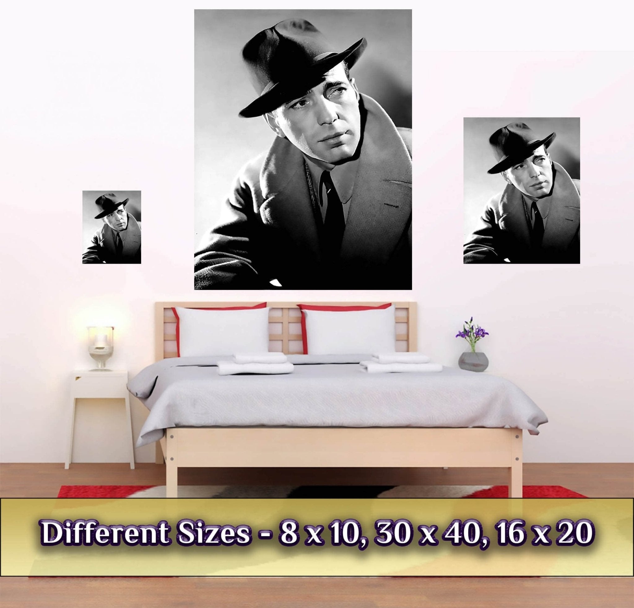 Humphrey Bogart Poster, Here's Looking At You Kid, Vintage Photo, Humphrey Bogart Print, Silver Screen Star - WallArtPrints4U