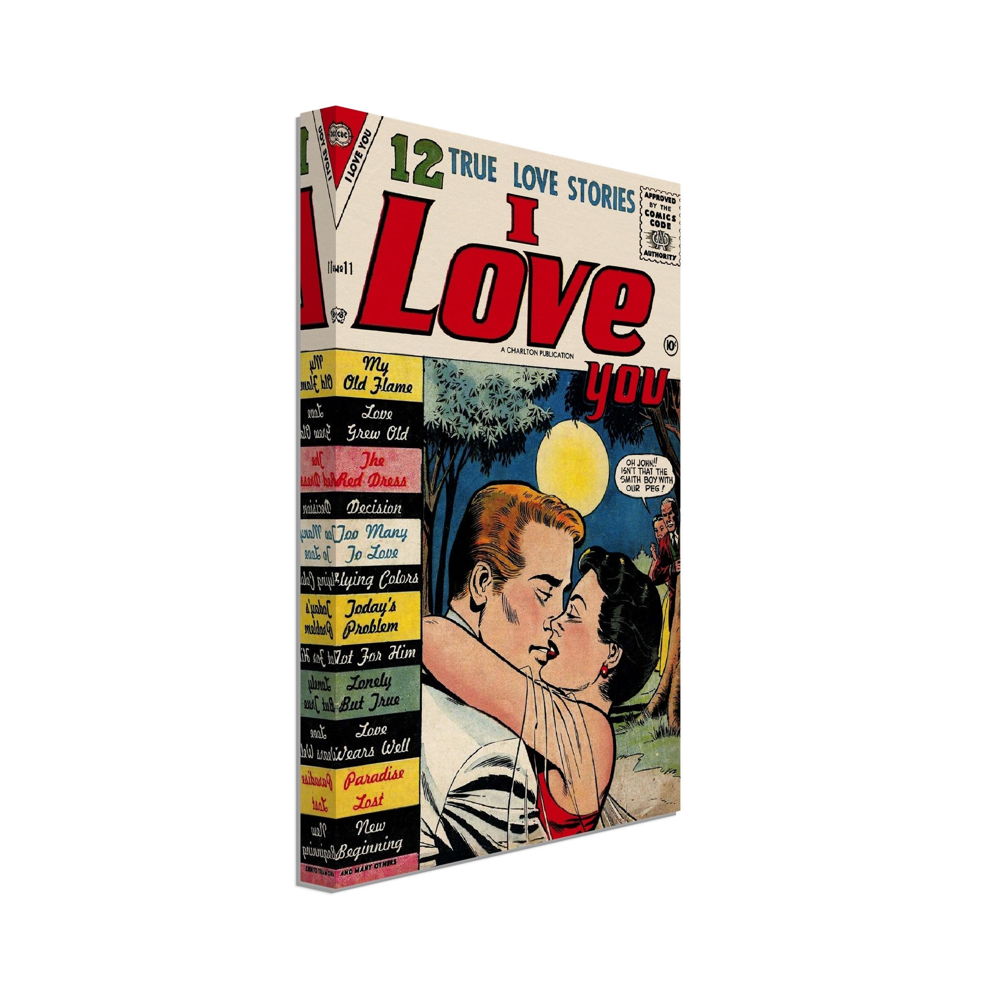 I Love You Canvas Print Comic Strip Vintage Valentine Romance Canvas From 1956 - WallArtPrints4U