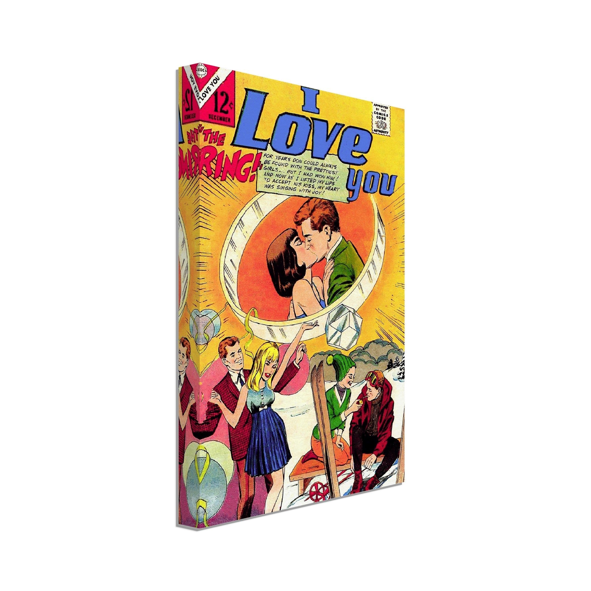 I Love You Canvas Print Comic Strip Vintage Valentine Romance Canvas From 1966 - WallArtPrints4U