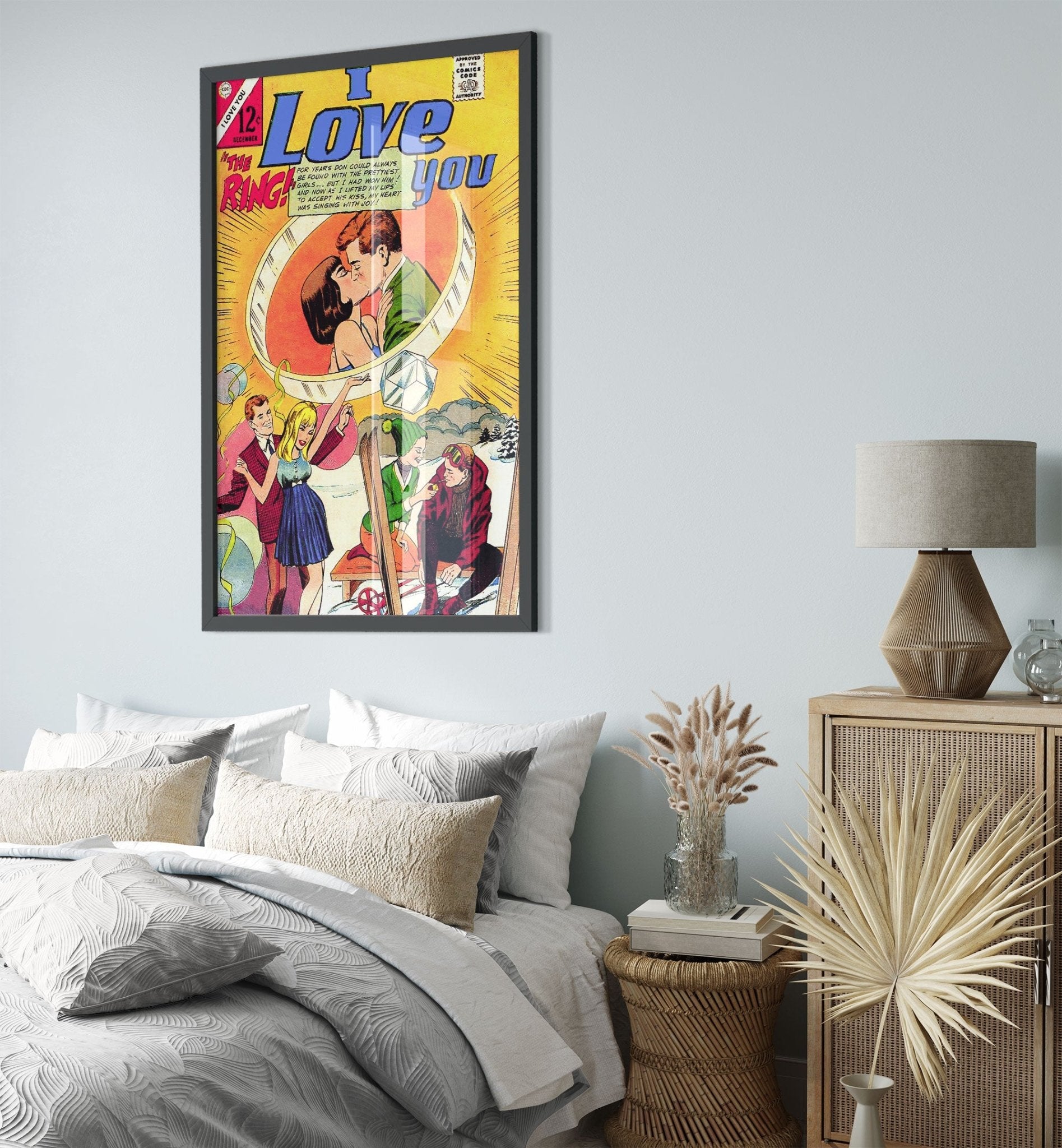 I Love You Framed Print Comic Strip Vintage Valentine Romance Framed From 1966 - WallArtPrints4U