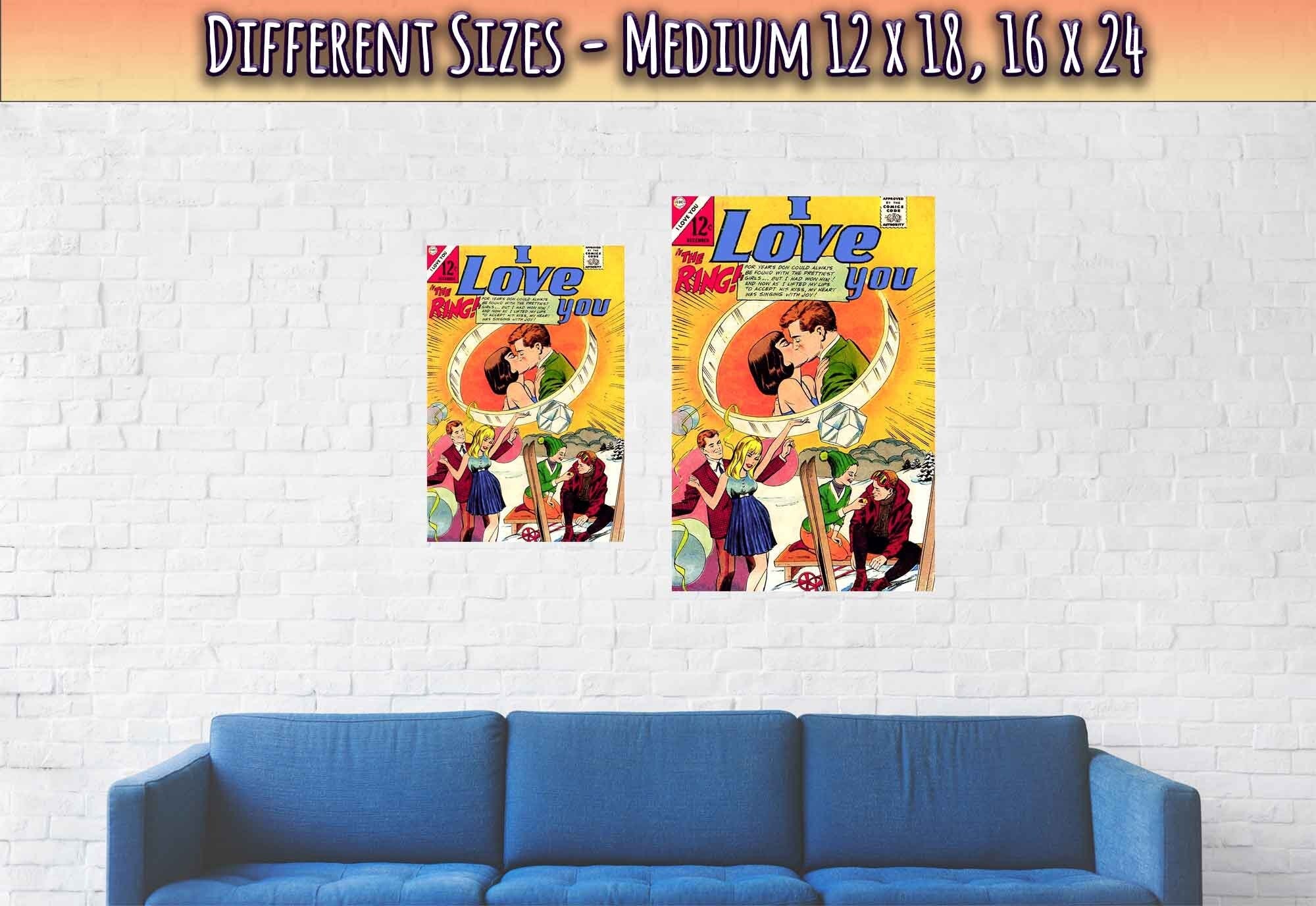 I Love You Poster Print Comic Strip Vintage Valentine Romance Poster From 1966 - WallArtPrints4U