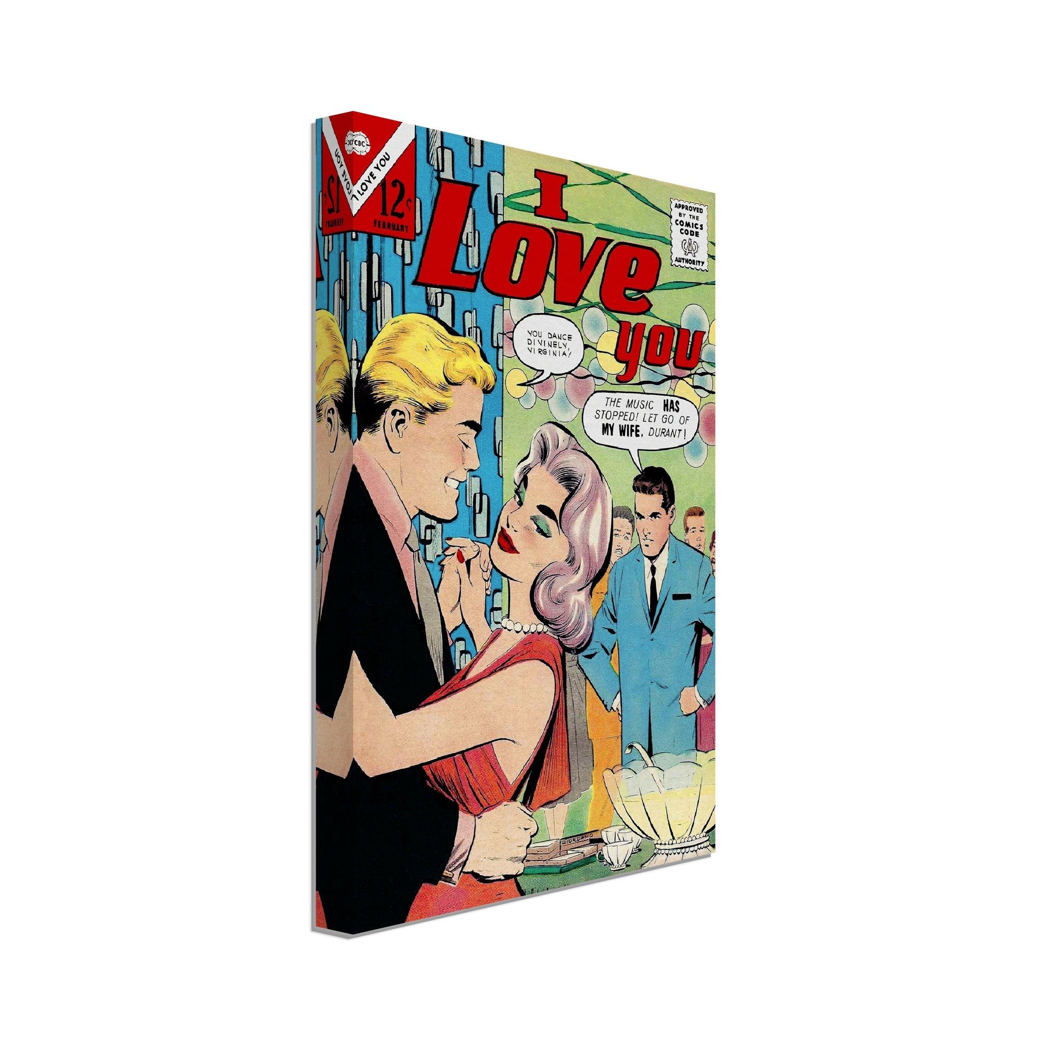 I Love You Valentine Canvas Print Comic Strip Vintage Romance Canvas Feb 1963 - WallArtPrints4U