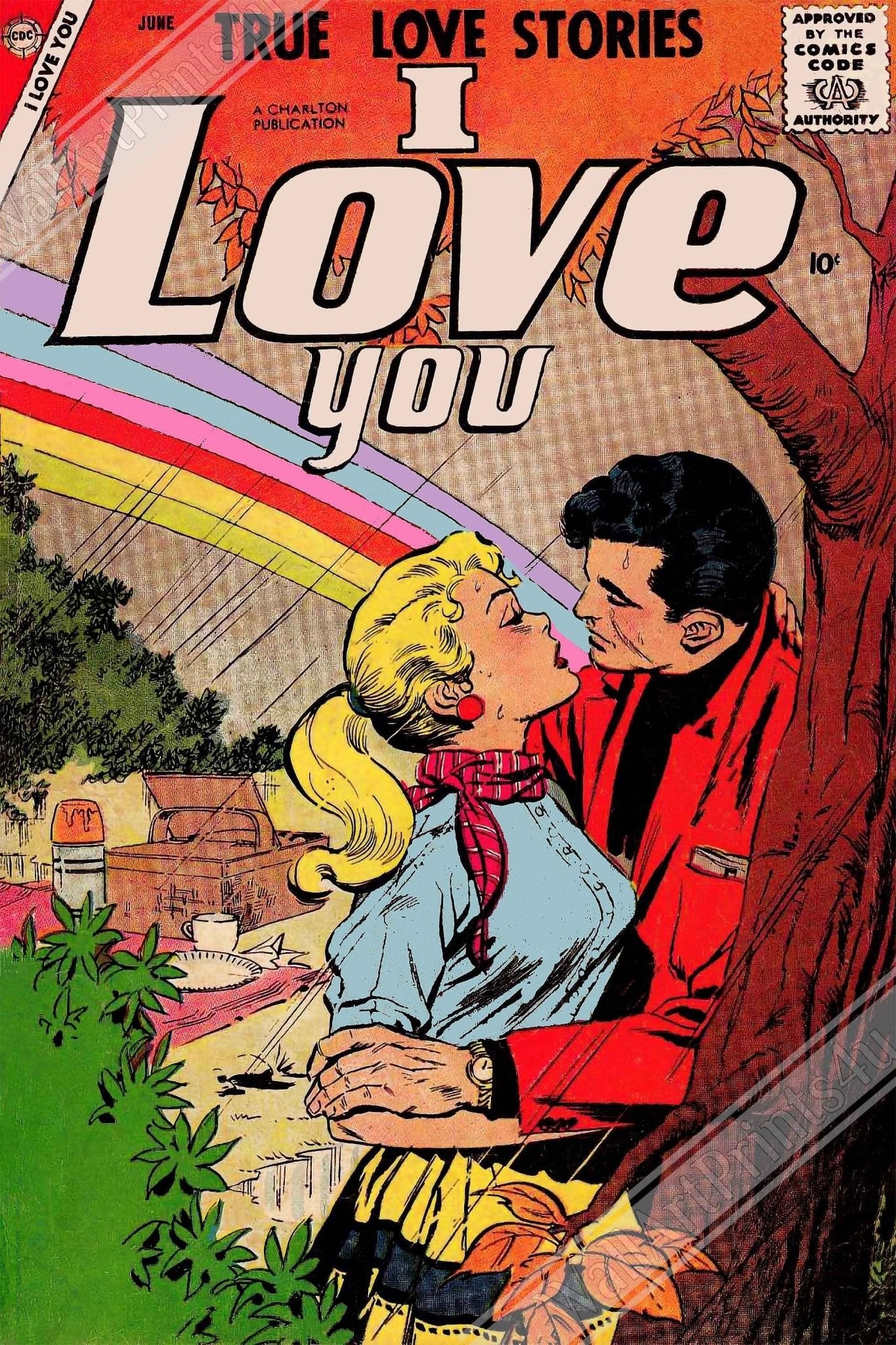 I Love You Valentine Canvas Print Comic Strip Vintage Romance Canvas June 1958 - WallArtPrints4U