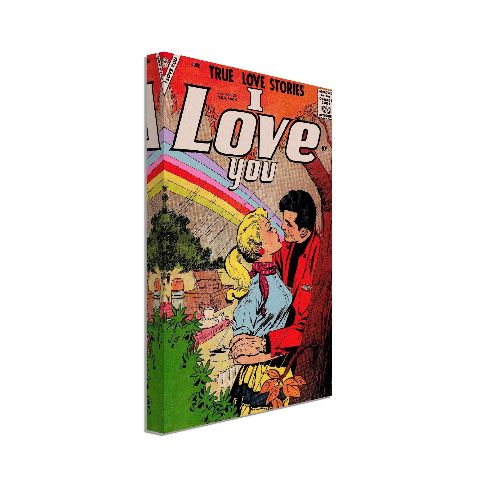 I Love You Valentine Canvas Print Comic Strip Vintage Romance Canvas June 1958 - WallArtPrints4U