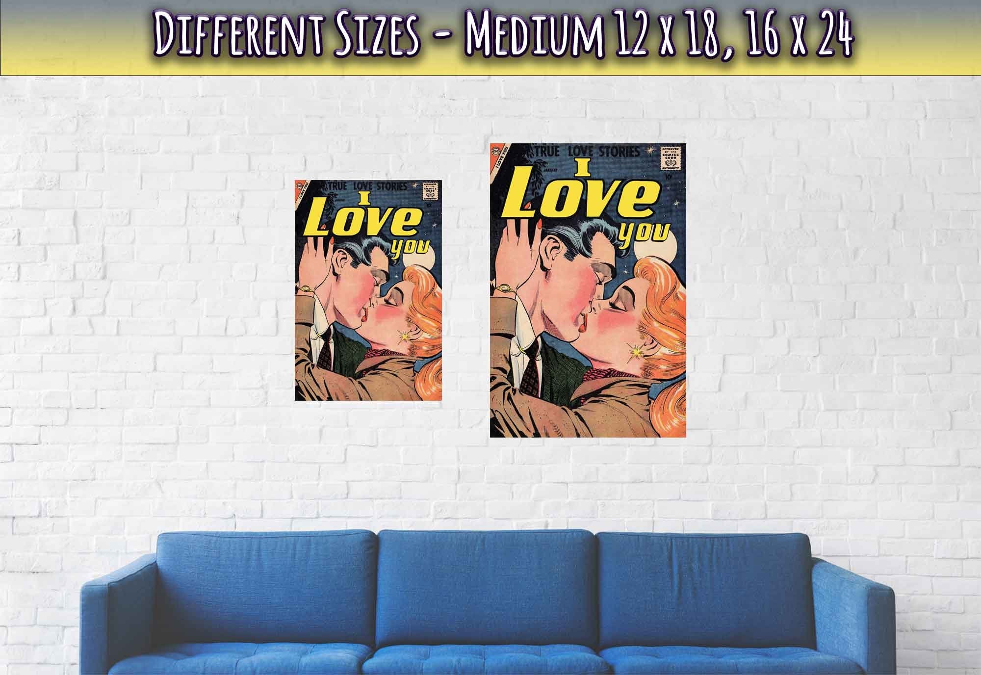 I Love You Valentine Poster Print Comic Strip Vintage Romance Poster Jan 1959 - WallArtPrints4U