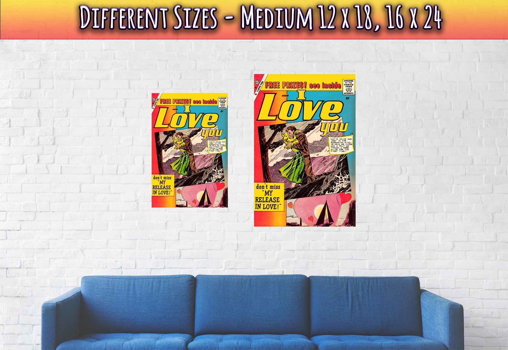I Love You Valentine Poster Print Comic Strip Vintage Romance Poster Jan 1960 - WallArtPrints4U
