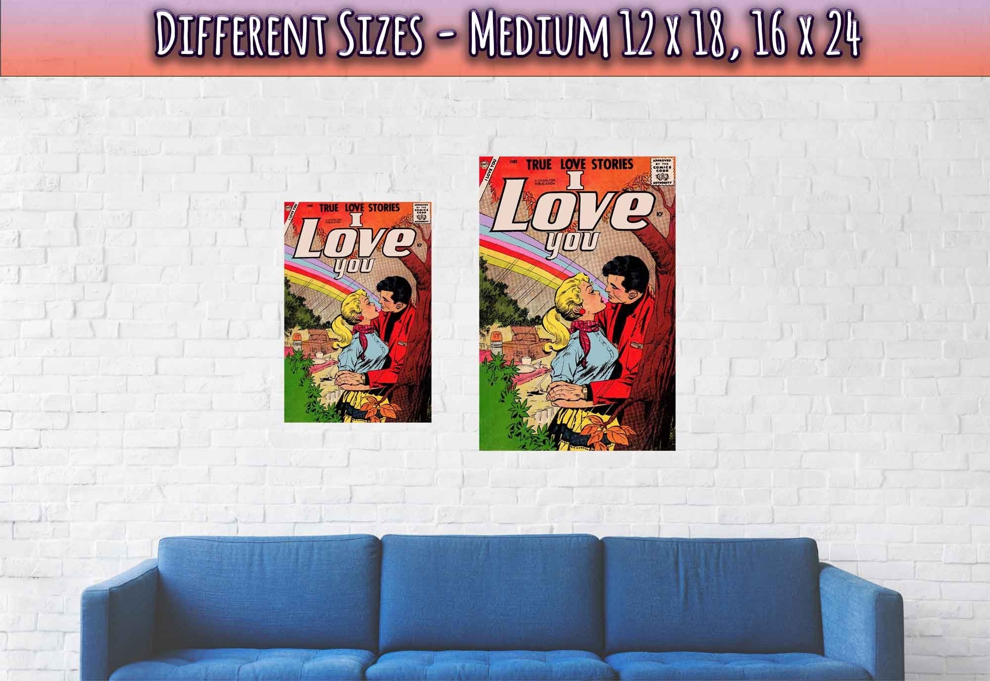 I Love You Valentine Poster Print Comic Strip Vintage Romance Poster June 1958 - WallArtPrints4U