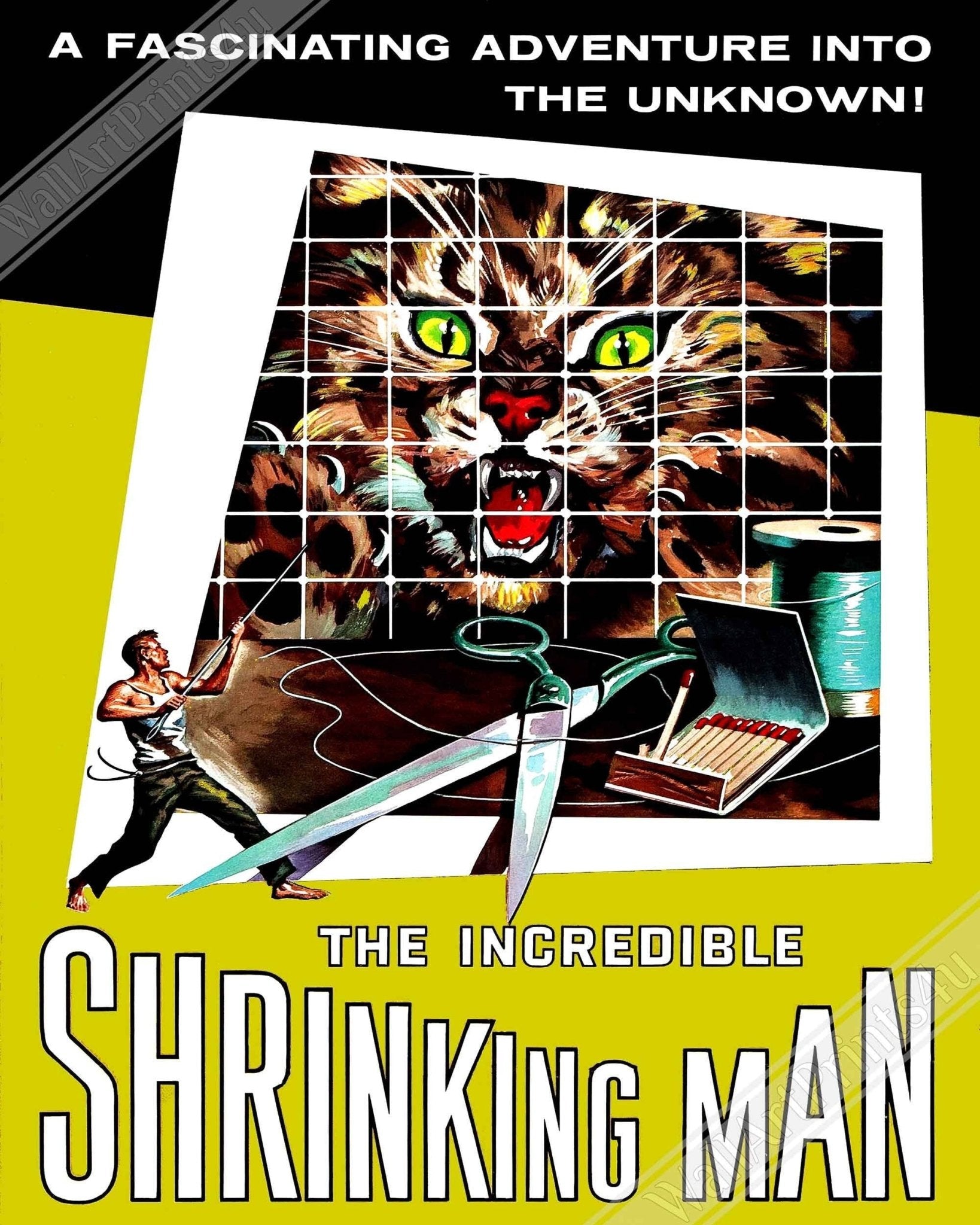 Incredible Shrinking Man Poster, Vintage Movie Poster 1957 Poster Film Art - WallArtPrints4U