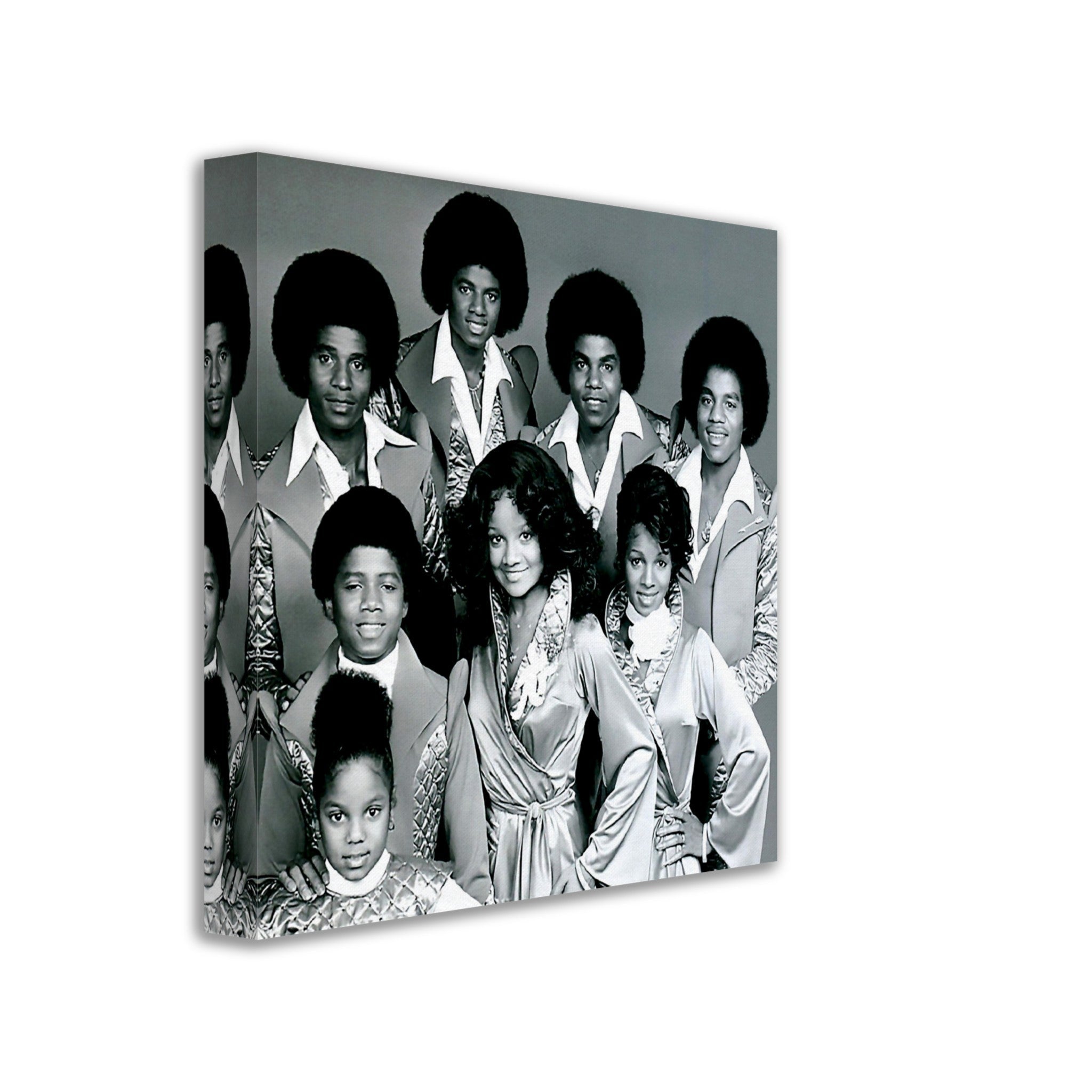 Jackson Family Canvas, From The Jacksons 1977, Vintage Photo Portrait - Jackson Family Canvas Print - WallArtPrints4U