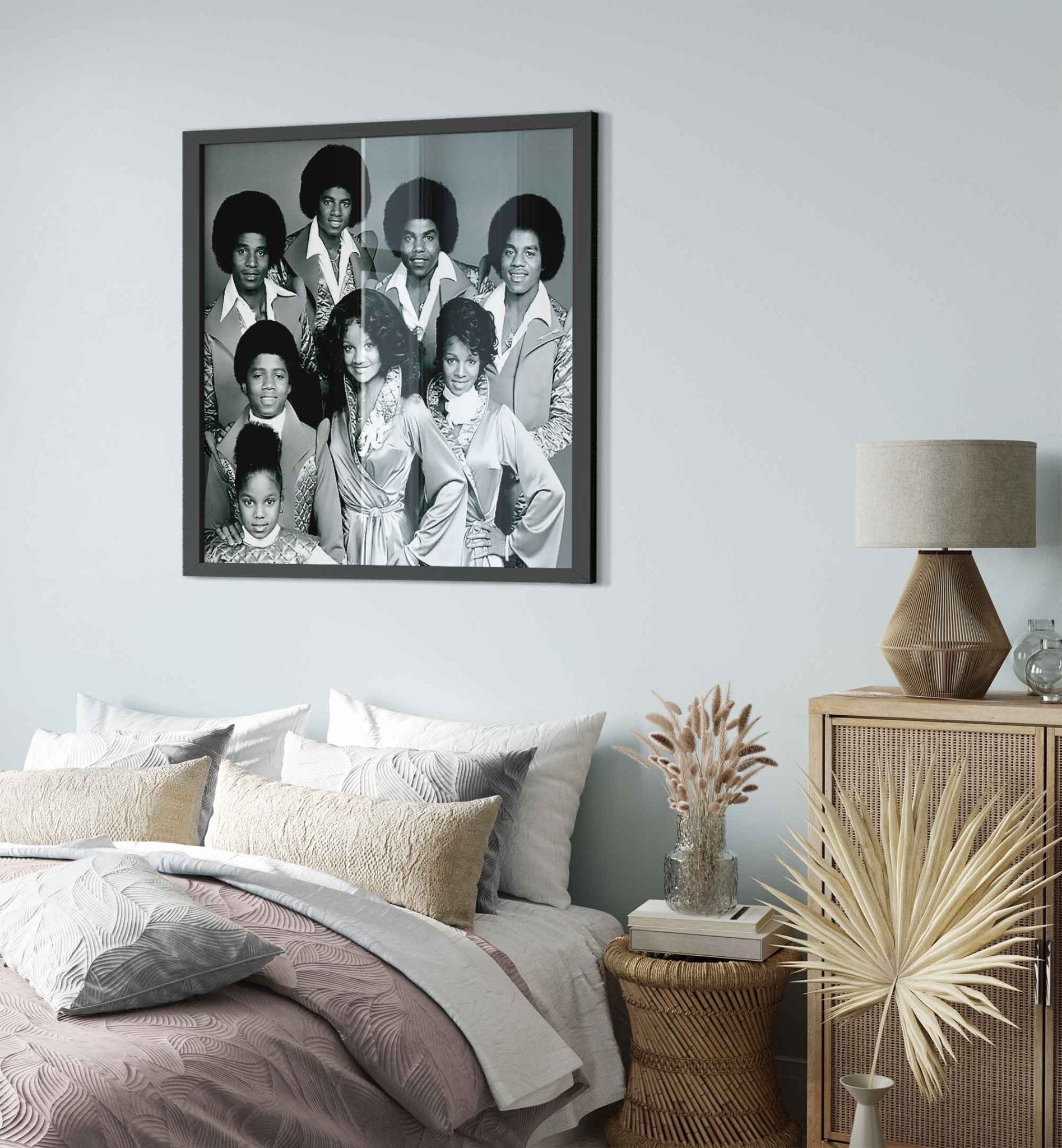 Jackson Family Framed, From The Jacksons 1977, Vintage Photo Portrait - Jackson Family Framed Print - WallArtPrints4U