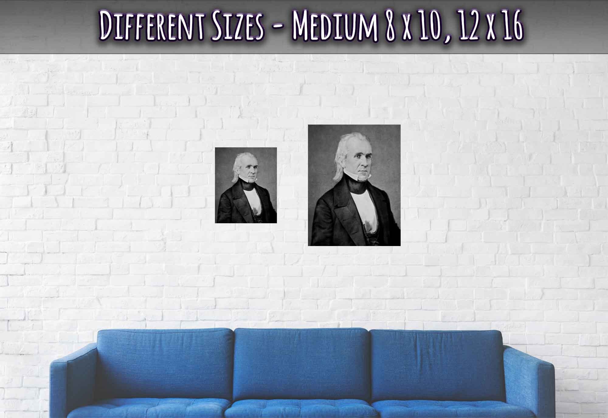James K Polk Poster, 11th President Of Usa, Vintage Portrait Photo - James K Polk Print - WallArtPrints4U