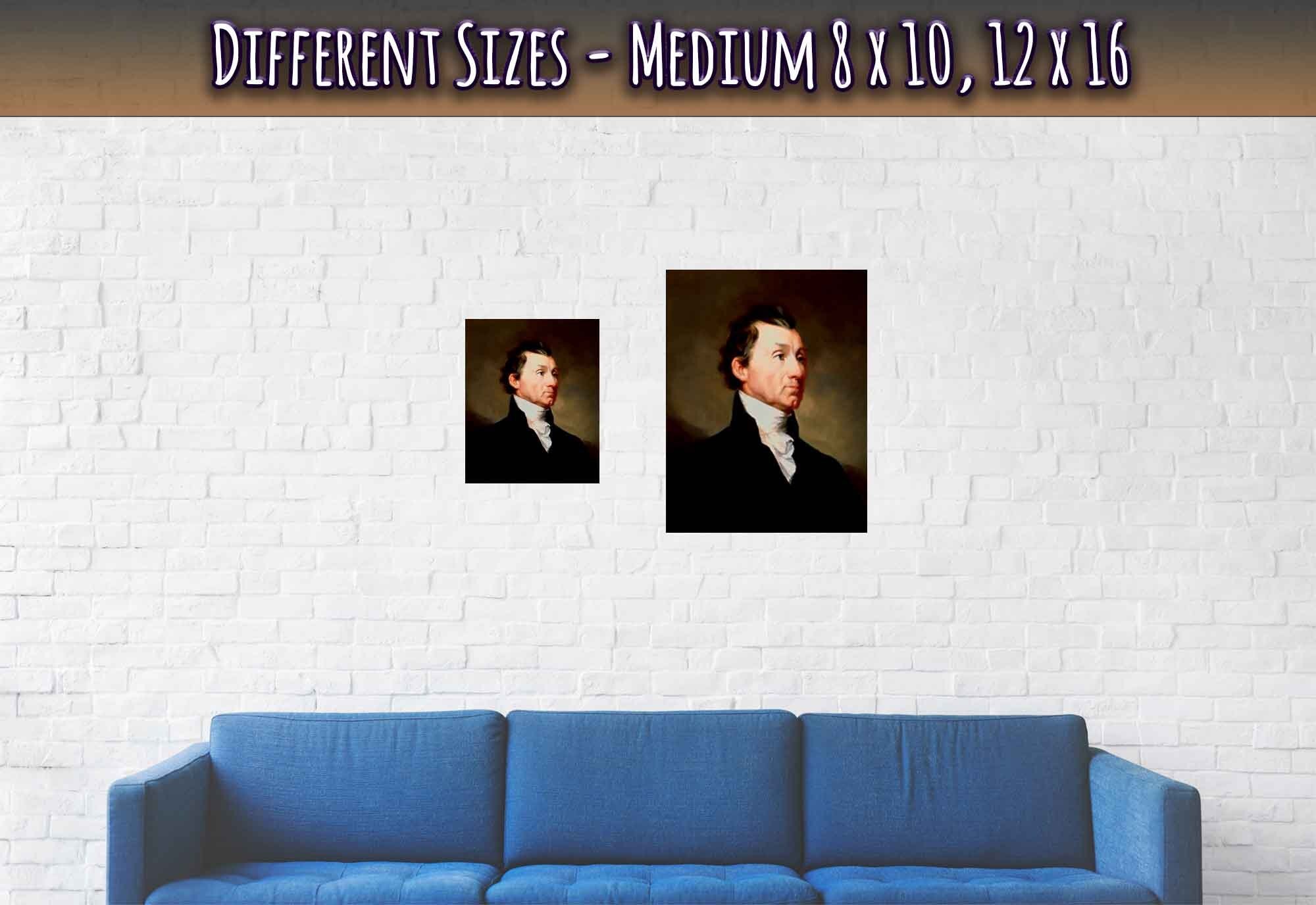 James Monroe Poster, 5th President Of Usa, Vintage Portrait - James Monroe Print - WallArtPrints4U