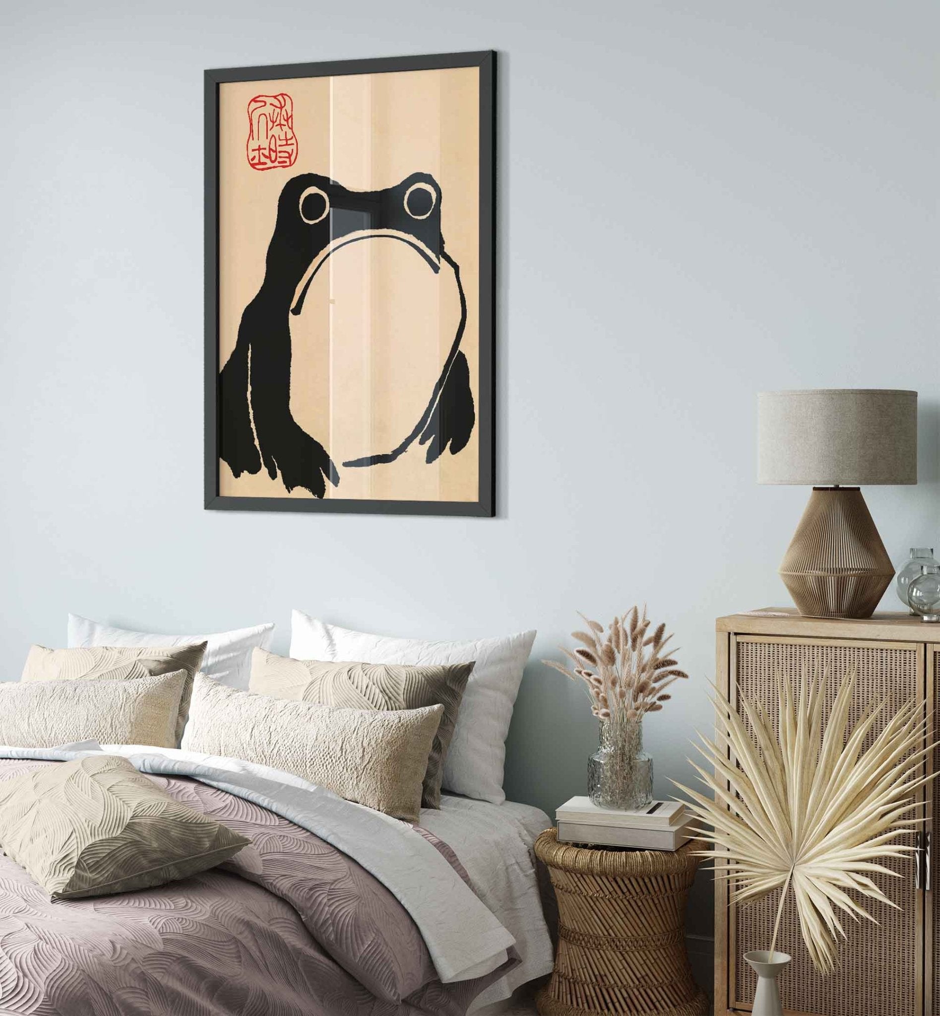 Japanese Art Framed Print Matsumoto Hoji Frog, Toad - WallArtPrints4U