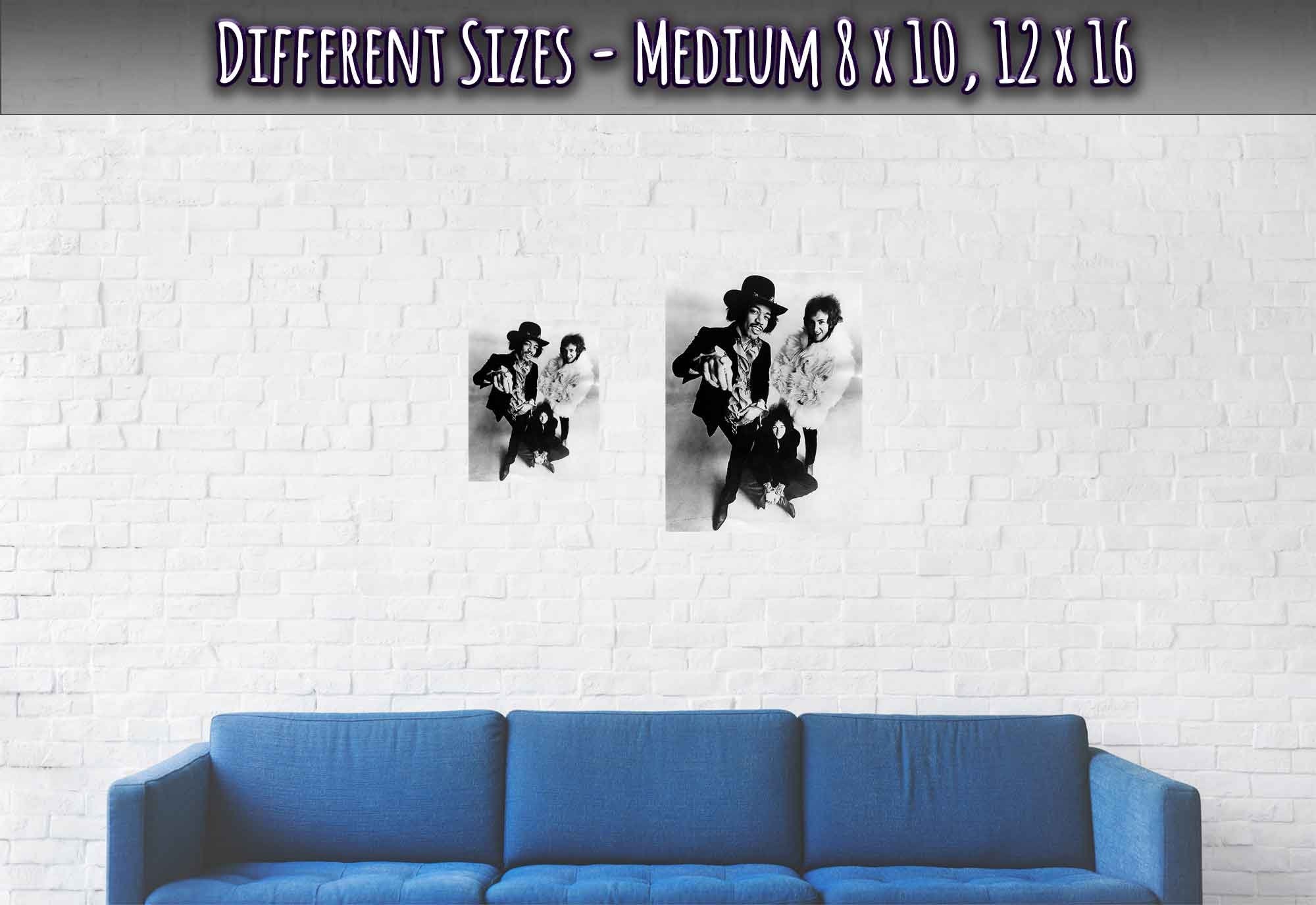 Jimi Hendrix Poster, Jimi Hendrix Experience 1968, Vintage Photo Portrait - Jimi Hendrix Print - WallArtPrints4U