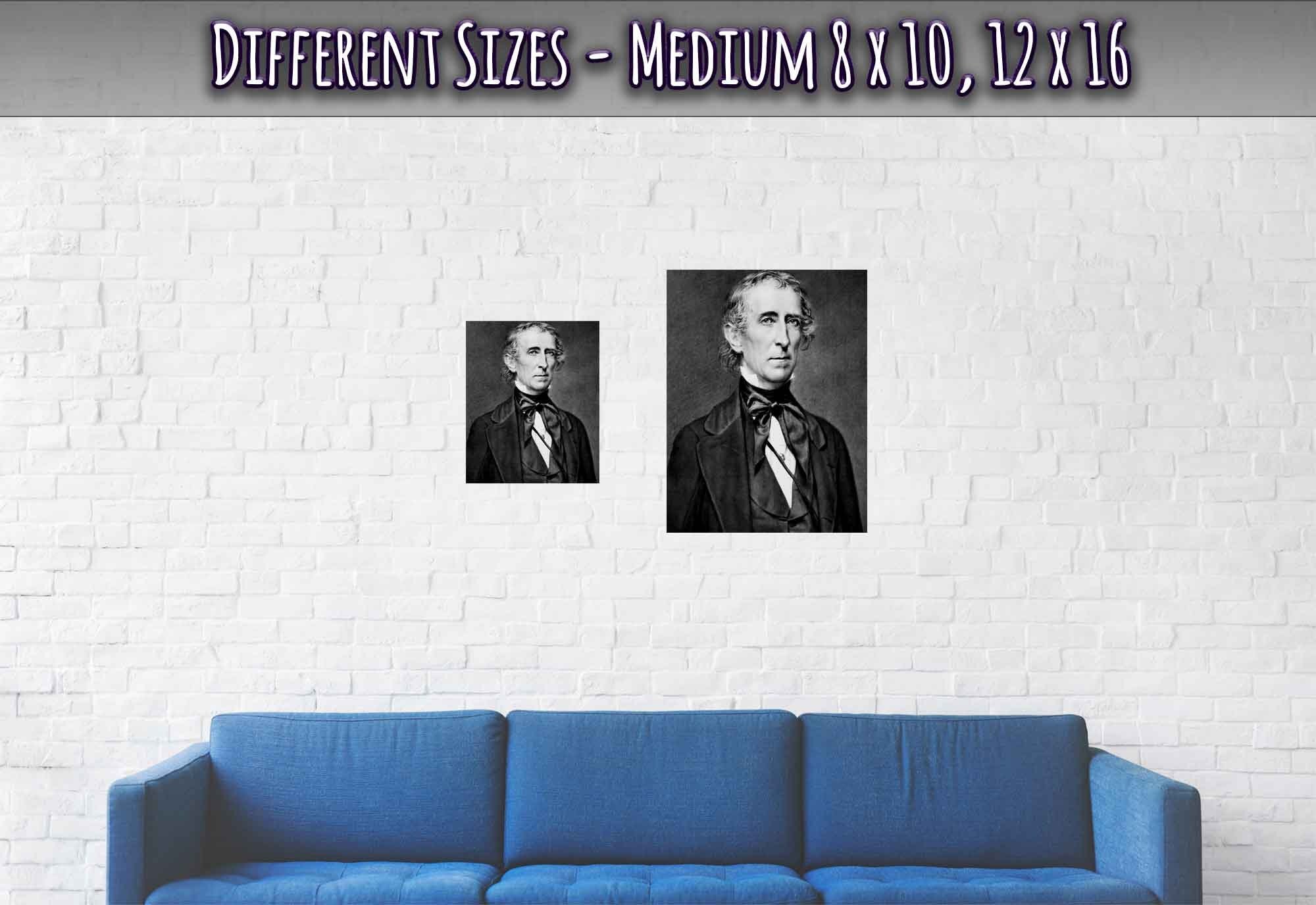 John Tyler Poster, 10th President Of Usa, Vintage Portrait - John Tyler Print - WallArtPrints4U
