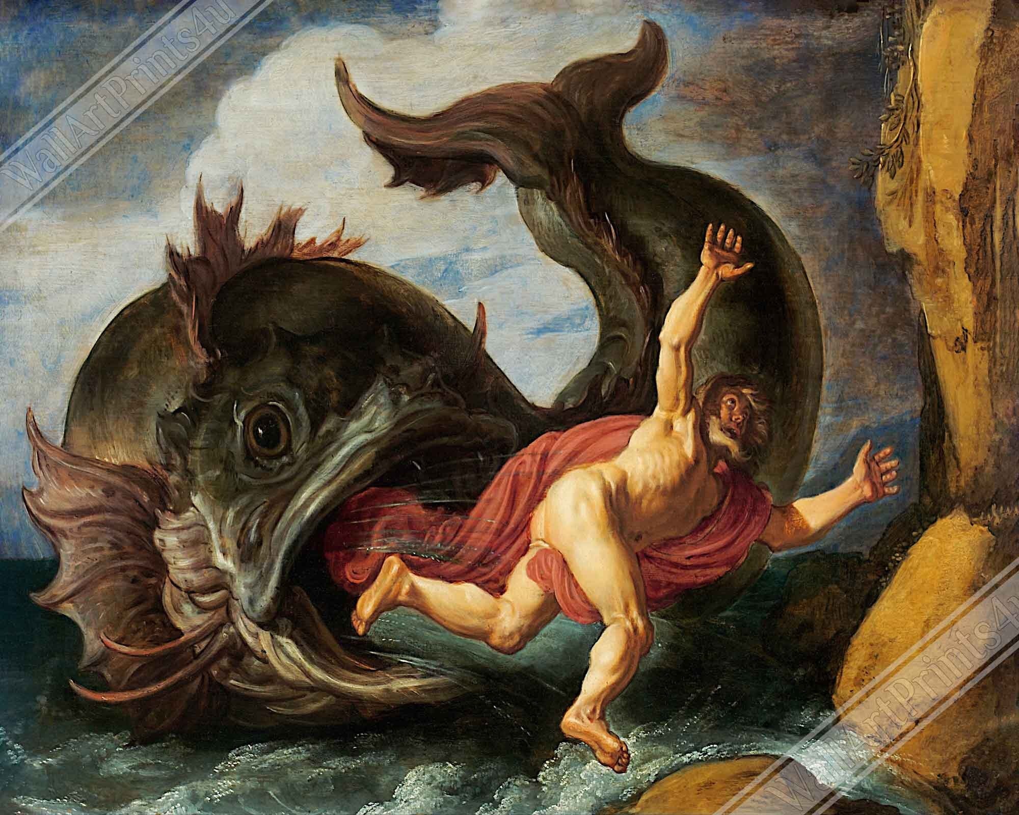 Jonah And The Whale Canvas Print - Biblical Canvas Print - Jonah And The Whale Church Canvas Print - WallArtPrints4U