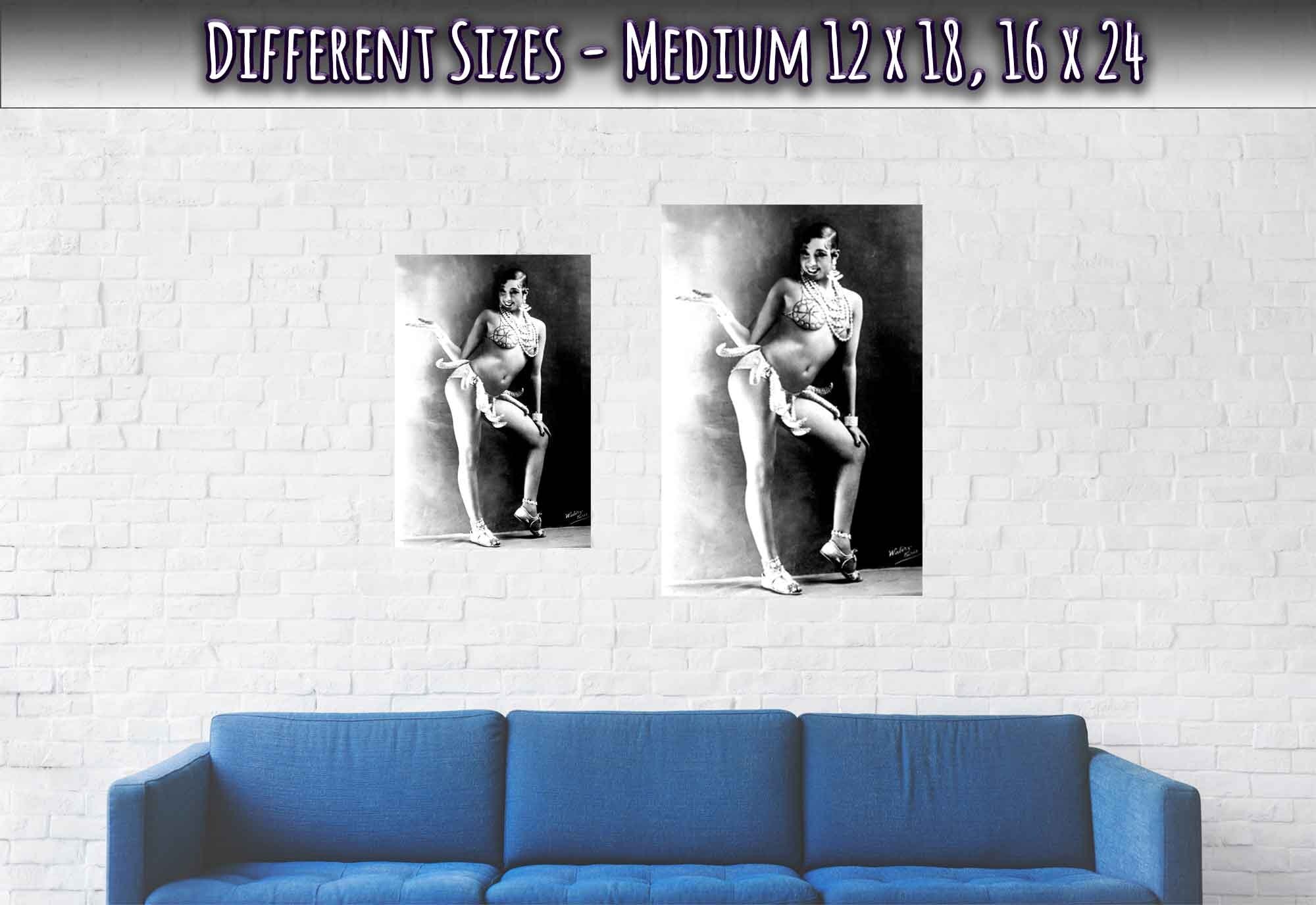 Josephine Baker Poster, Sensational Banana Girdle Dancer, Vintage Photo Portrait - Josephine Baker Print - WallArtPrints4U