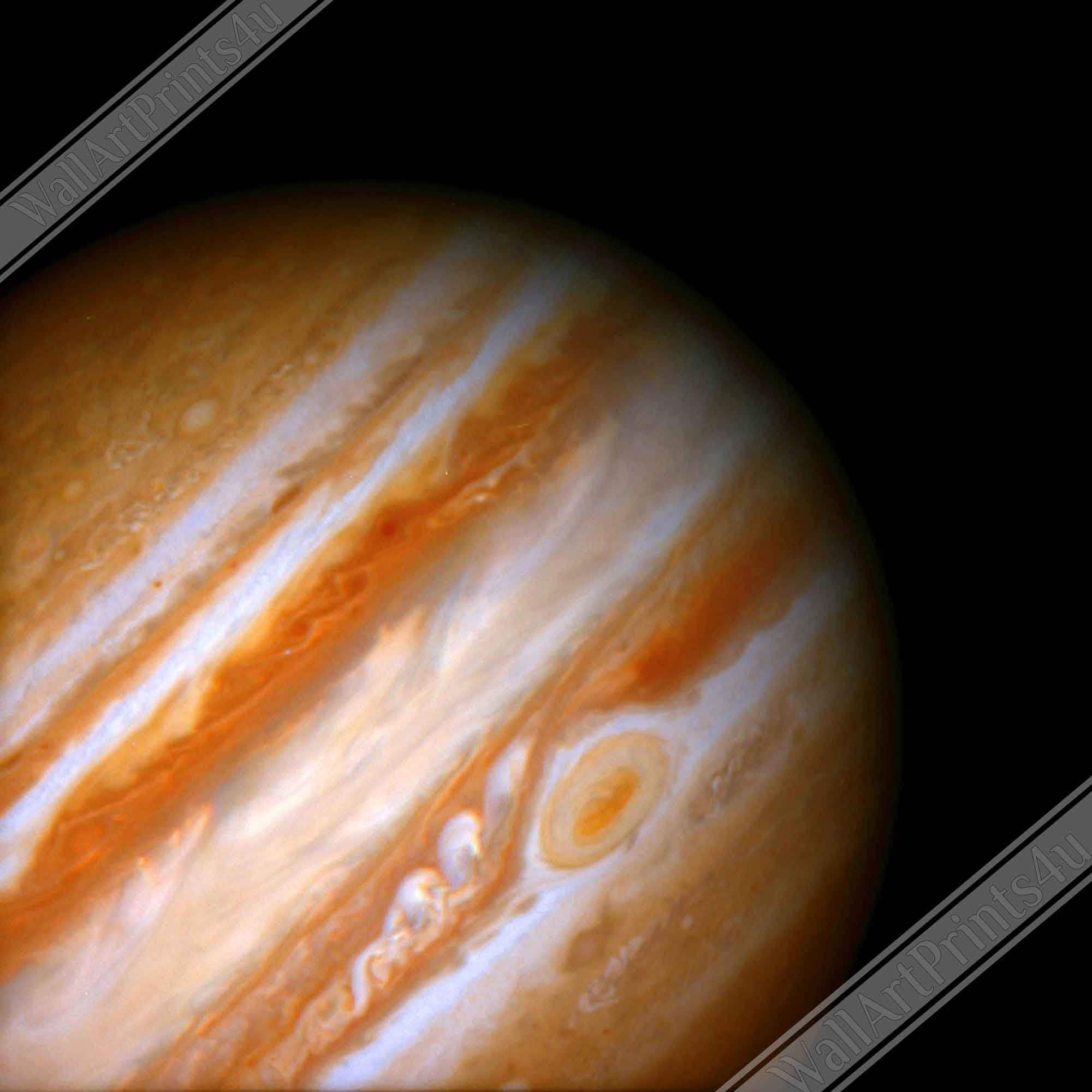 Jupiter Framed - Vintage Jupiter With Red Spot - Planet Jupiter Framed Print - WallArtPrints4U