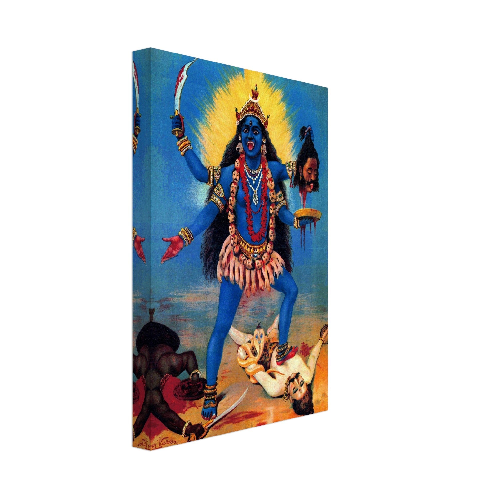 Kali Canvas Print, Hindu Goddess Of Death, Time, Motherly Love Kali Print Use For Kali Mantra Meditation - WallArtPrints4U