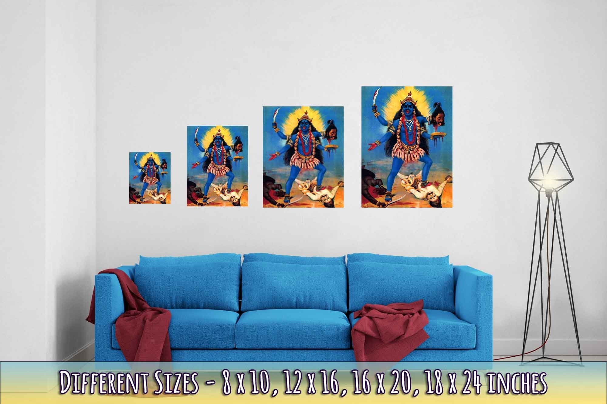 Kali Poster, Hindu Goddess Of Death, Time, Motherly Love Kali Print Use For Kali Mantra Meditation - WallArtPrints4U