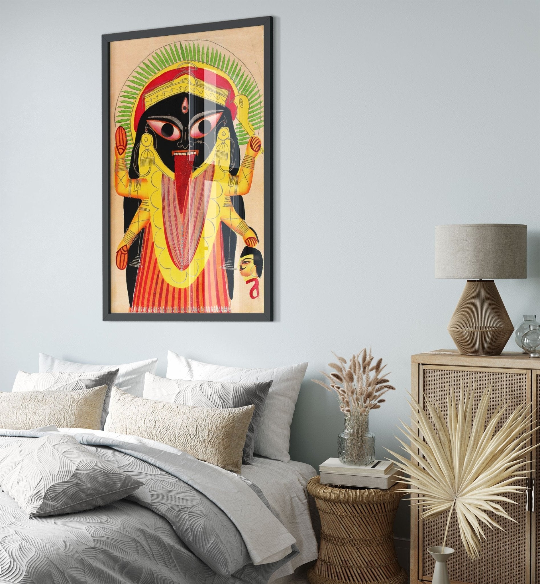 Kali Protection Framed Print, Destroy Enemies, Ward Off Your Demons, Use For Kali Mantra Meditation - WallArtPrints4U