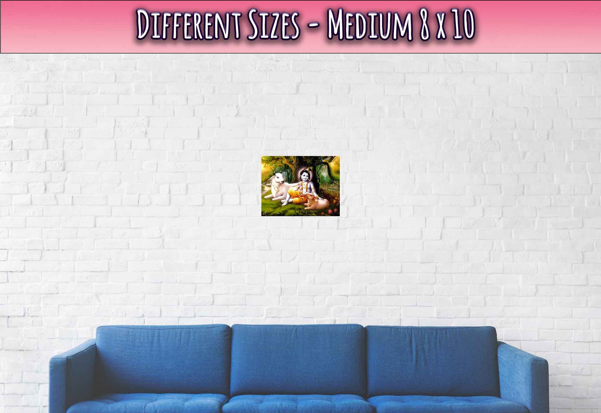 Krishna Poster, Hindu God Of Divine Love - Krishna Print - Beautiful Colors Use For Krishna Mantra Meditation - WallArtPrints4U