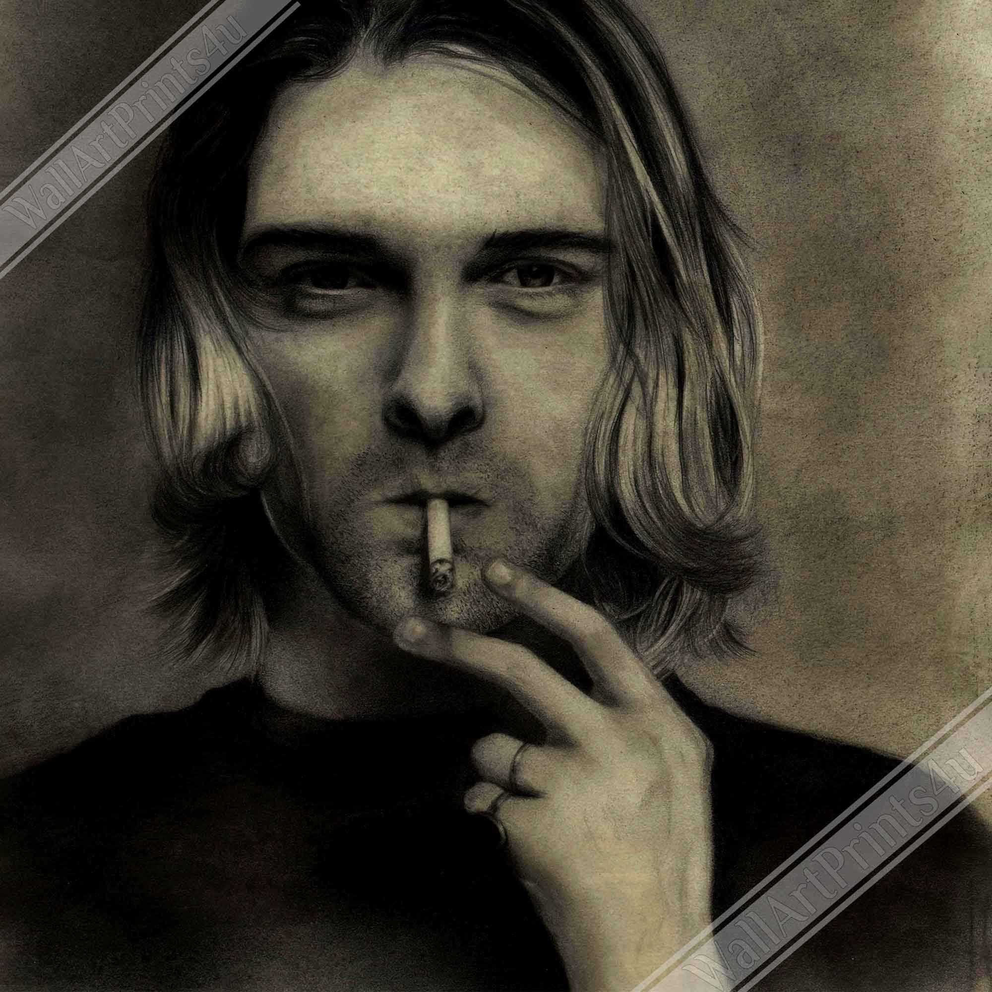 Kurt Cobain Poster, Nirvana Singer - Kurt Cobain Print - WallArtPrints4U