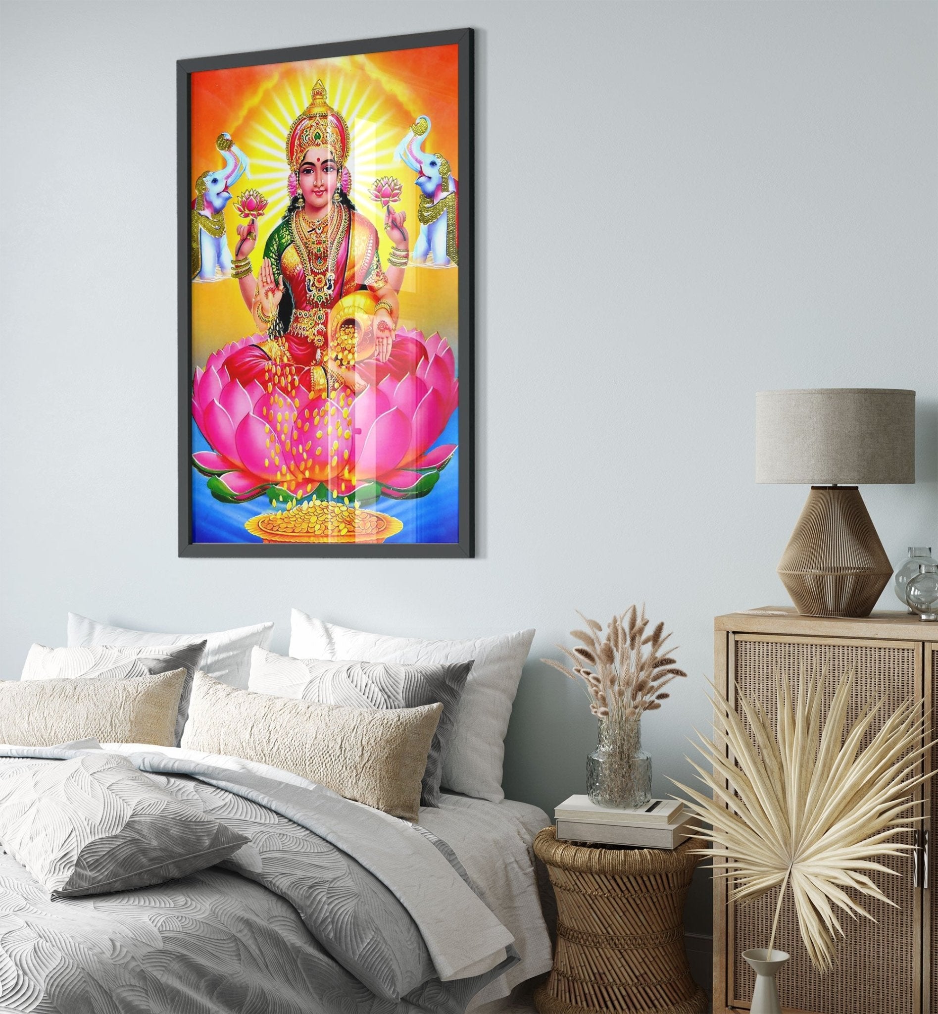 Lakshmi Framed, Hindu Goddess Of Wealth Prosperity - Laksmi Framed Print - WallArtPrints4U