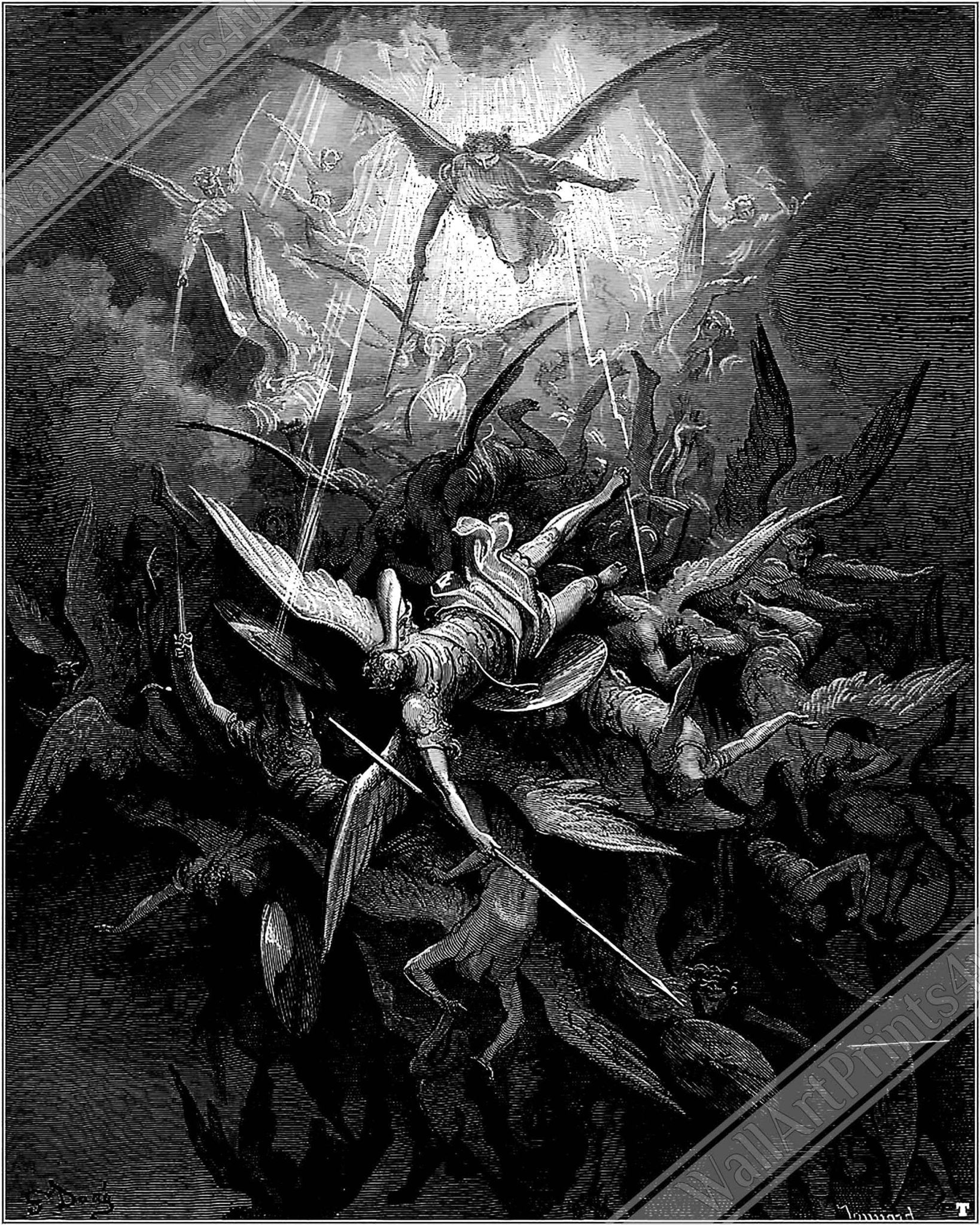 Last Judgement Framed - Gustav Dore Framed Print, - WallArtPrints4U