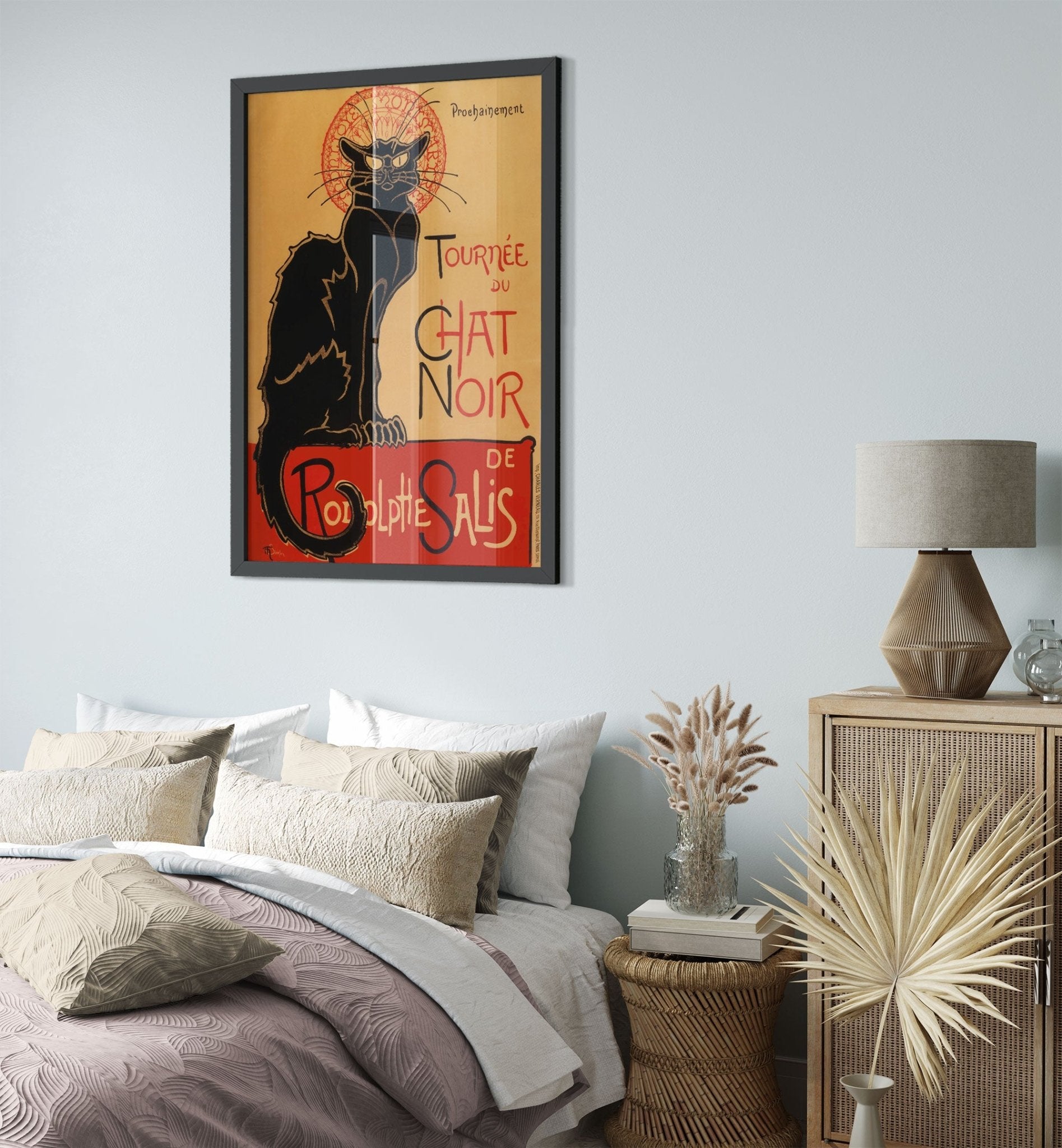 Le Chat Noir Framed Print - Tournee Du Chat Noir - Le Chat Noir Cat Framed - Rodolp[He Salis 1896 UK, EU USA Domestic Shipping - WallArtPrints4U