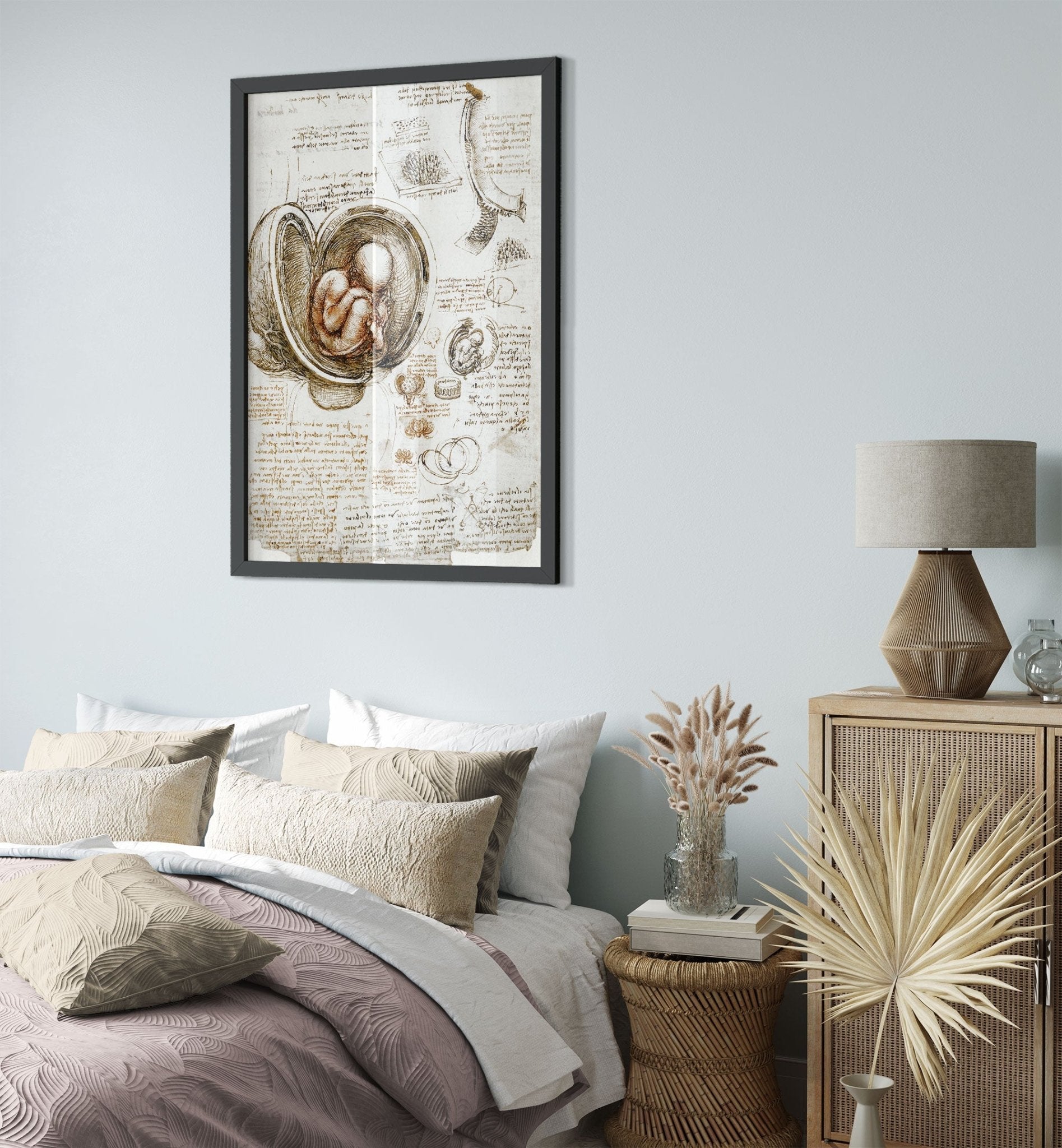 Leonardo Da Vinci Framed, Studies Of Foetus In The Womb Framed Print - WallArtPrints4U
