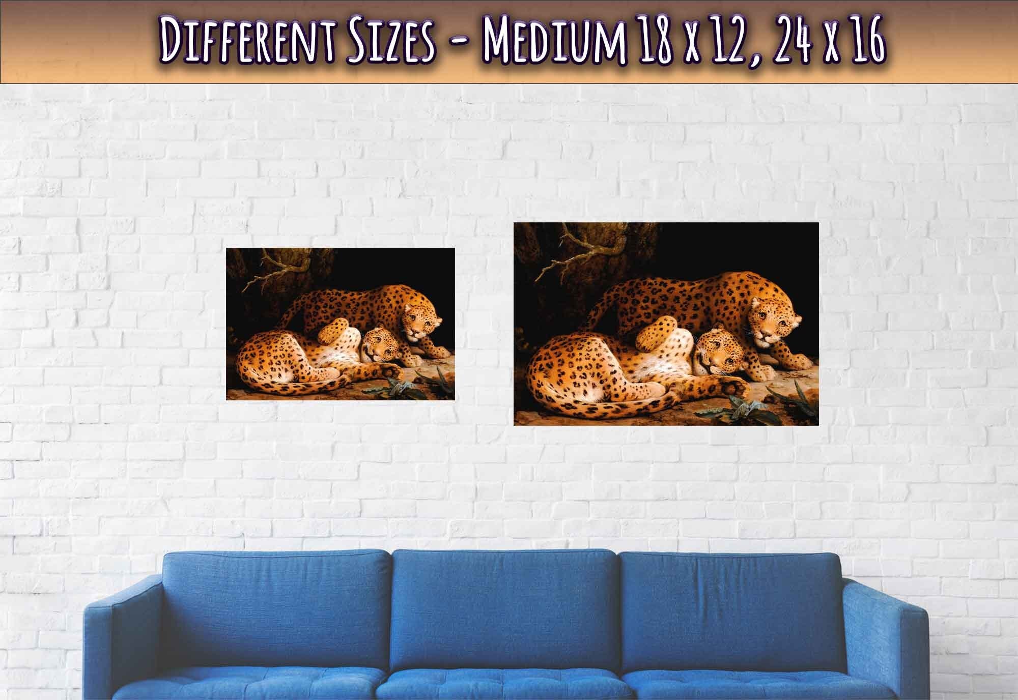 Leopard Poster, Vintage Leopard Art, Leopards At Play George Stubbs - WallArtPrints4U