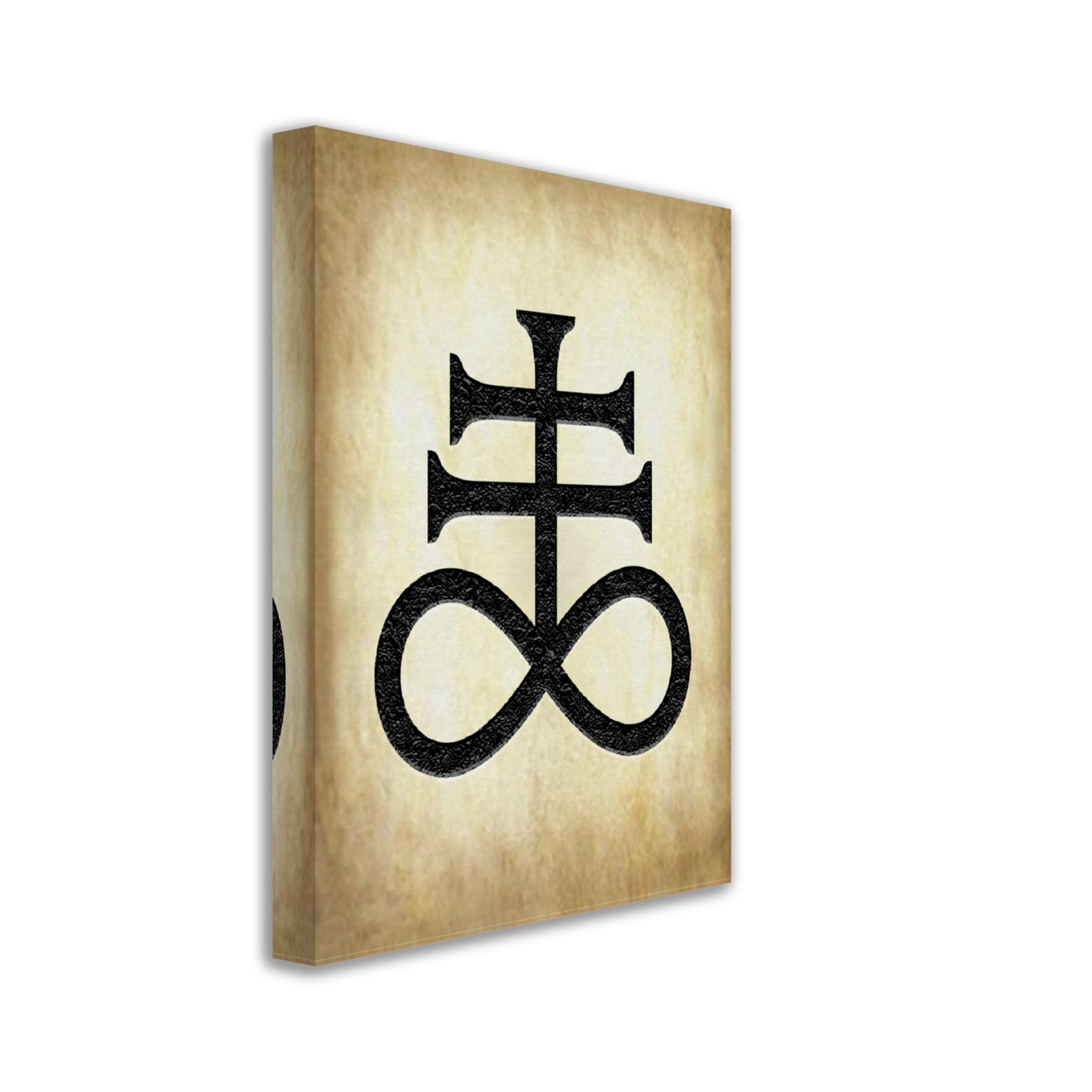 Leviathan Cross Canvas - Satan'S Cross Canvas - Leviathan Cross Canvas Print Aged Parchment Aged Paper - WallArtPrints4U