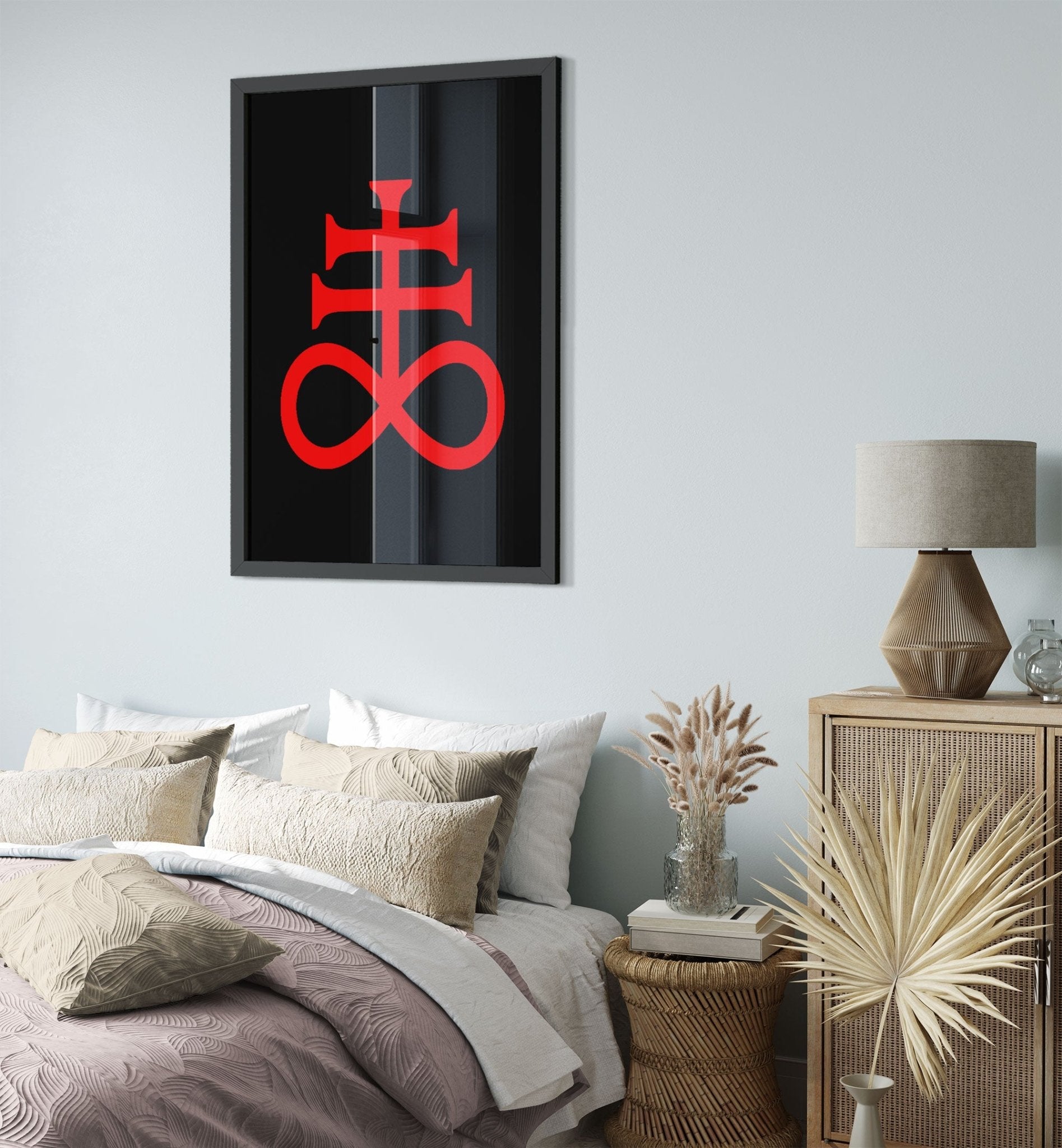 Leviathan Cross Framed Red Black - Satan'S Cross Framed - Leviathan Cross Framed Print Red On Black UK, EU, USA, AUS Domestic Shipping - WallArtPrints4U