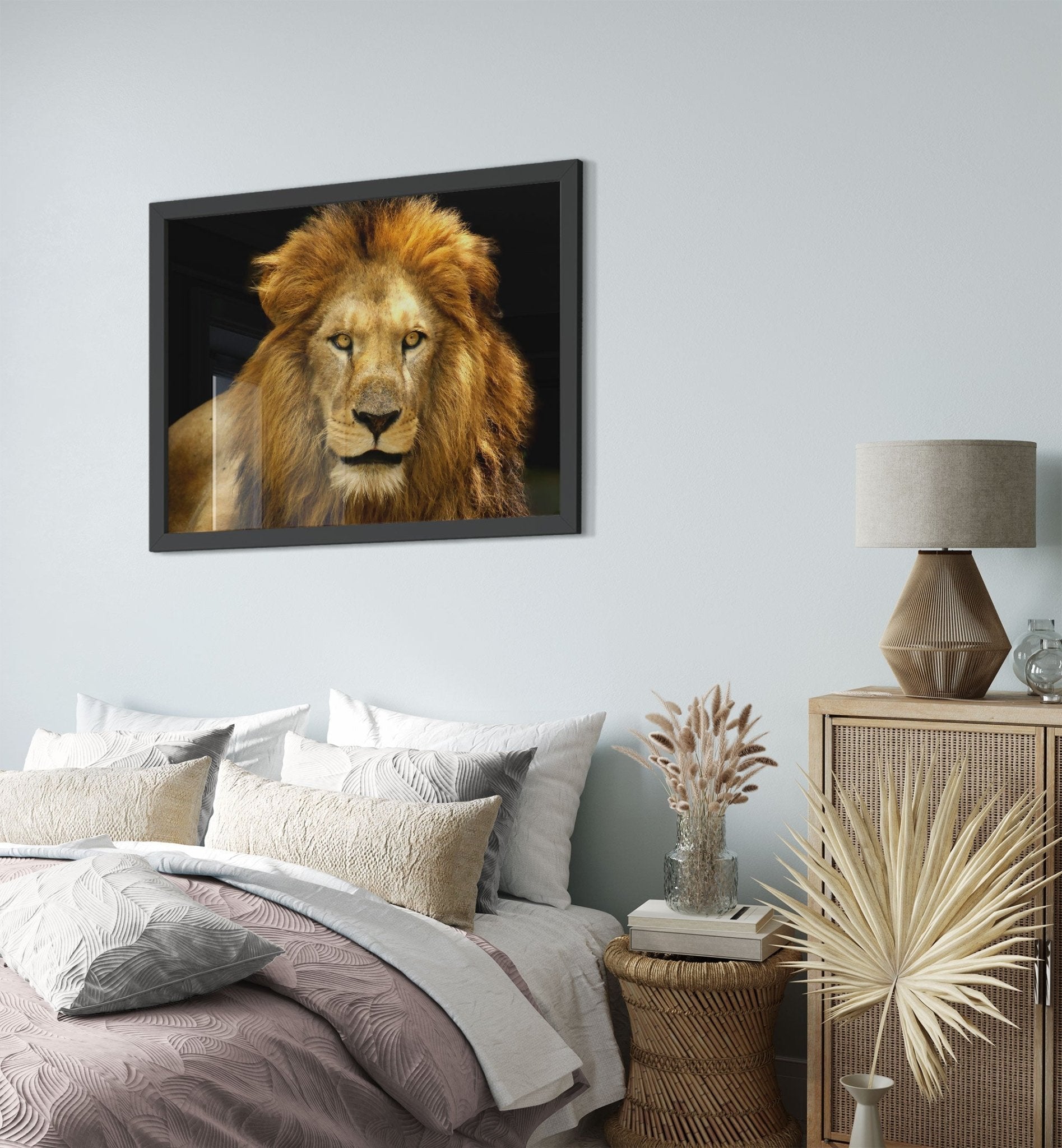 Lion Framed, Epic Lion Wall Art, Giant Lion Framed, Various Sizes, Big Lion Framed Art - WallArtPrints4U