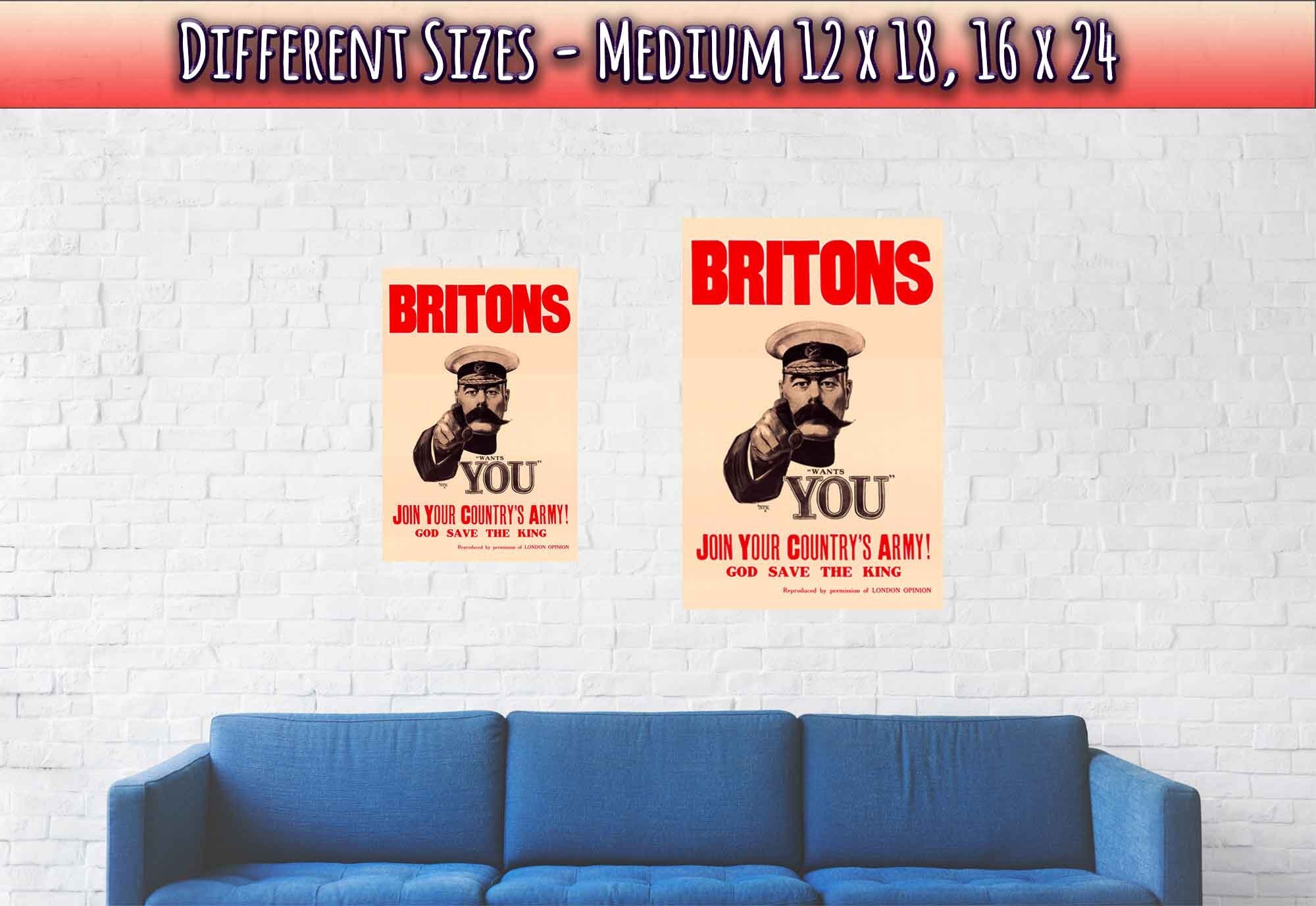 Lord Kitchener Poster, World War 1 Poster Print, Vintage Uk World War 1 Propaganda/Patriotism - WallArtPrints4U