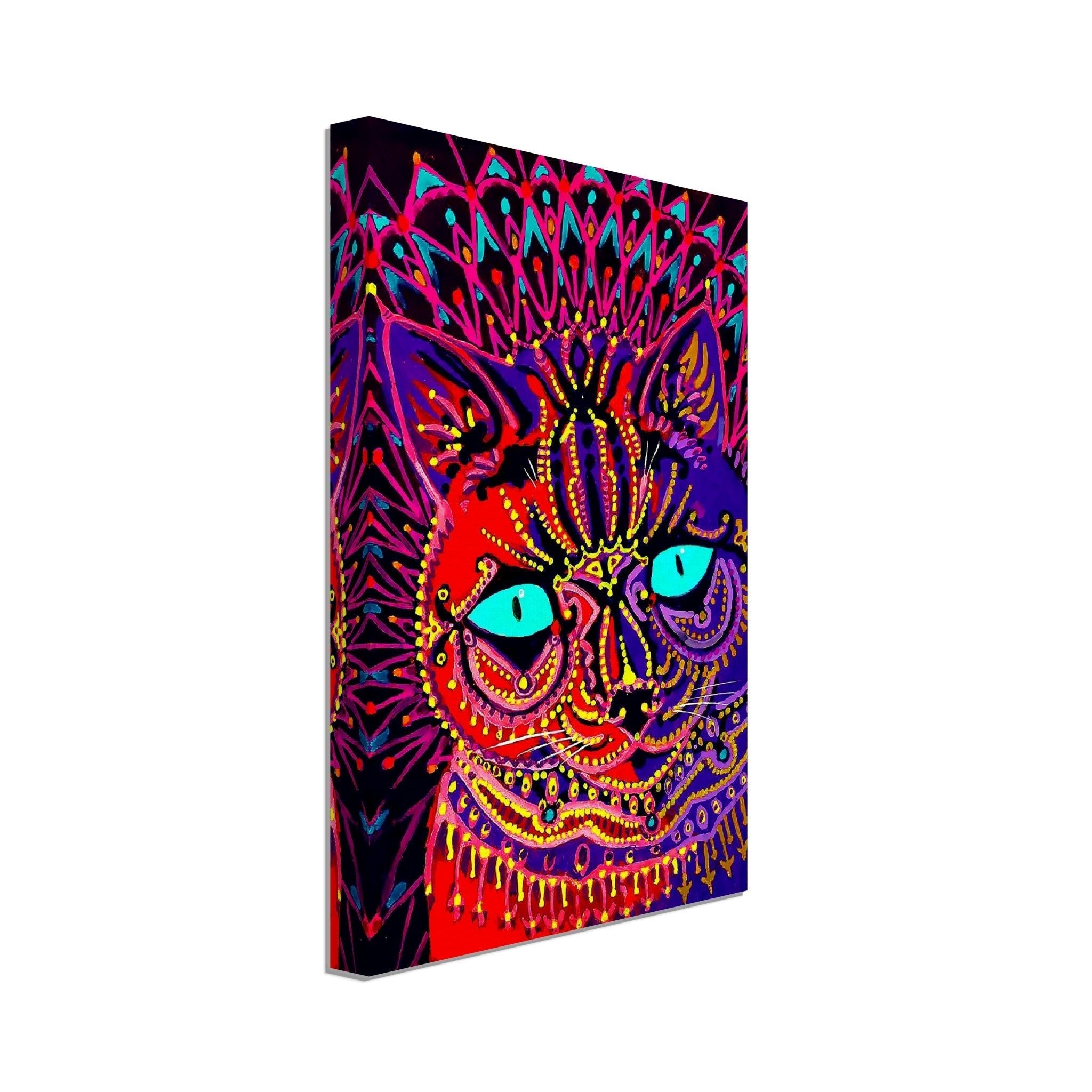 Louis Wain Canvas, Kaleidoscopic Psychedelic Cat - Louis Wain Canvas Print - WallArtPrints4U