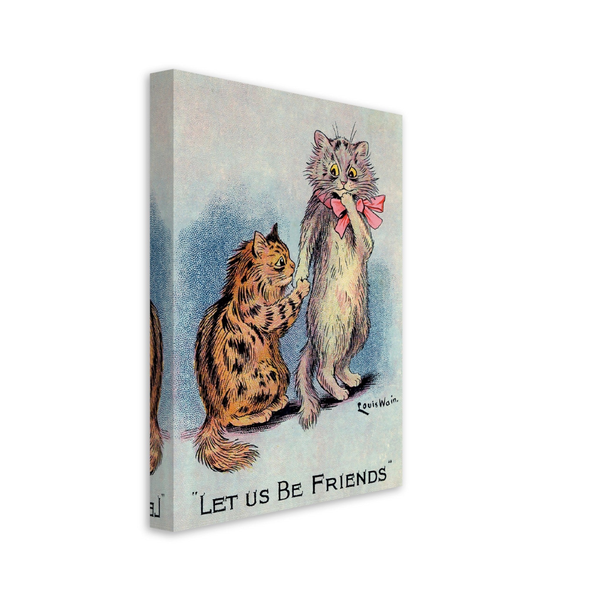 Louis Wain Canvas - Lets Be Friends Cats - Louis Wain Cat Canvas Print - WallArtPrints4U