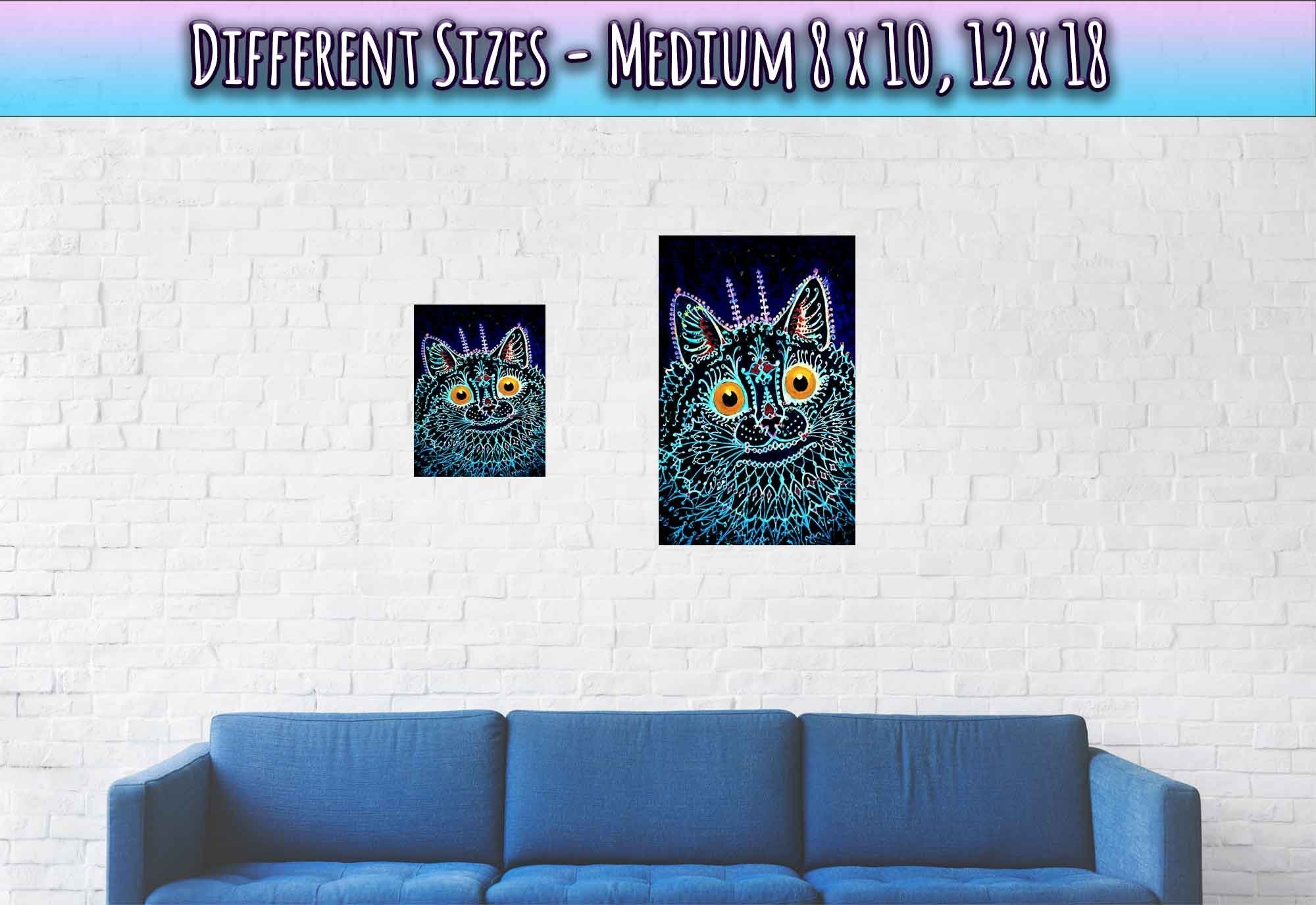 Louis Wain Cat Poster, Gothic Psychedelic Cat - Louis Wain Print - WallArtPrints4U