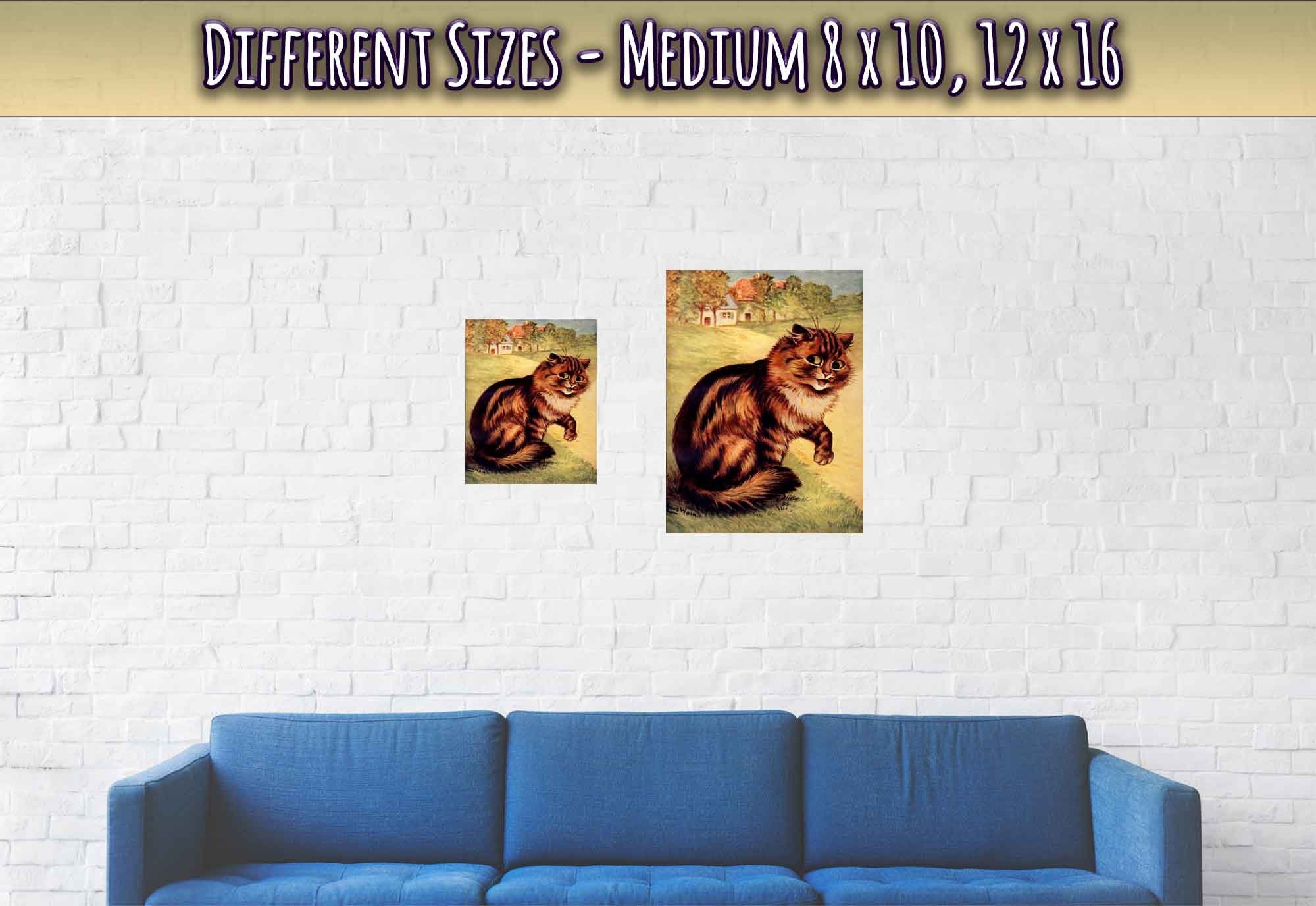 Louis Wain Print - Our Darlings Cat - Louis Wain Cat Poster - Long Haired Tabby - WallArtPrints4U