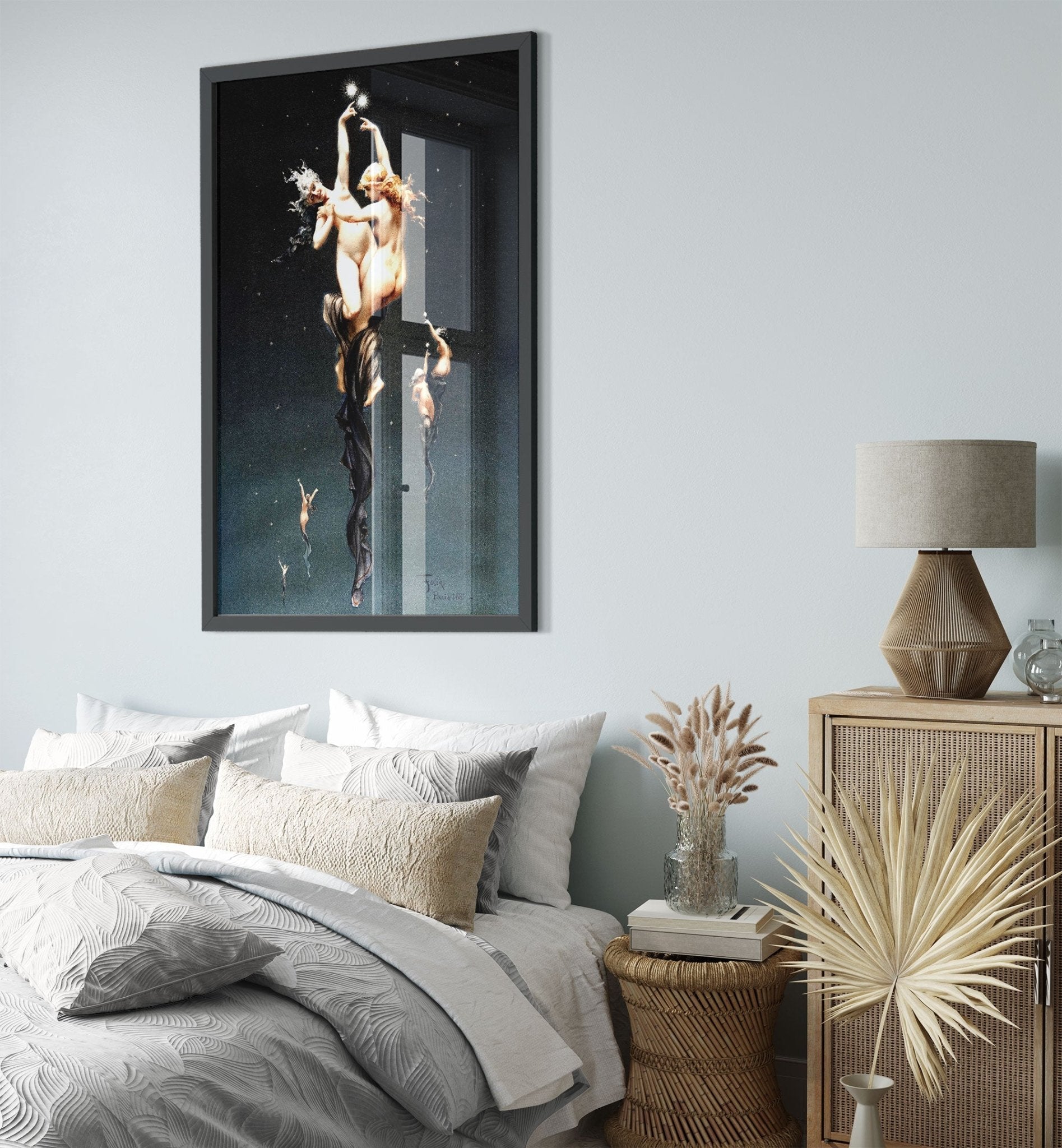 Luis Ricardo Falero Framed Print Twin Stars Framed Print Framed Vintage Romance Valentines Day Framed Print - WallArtPrints4U