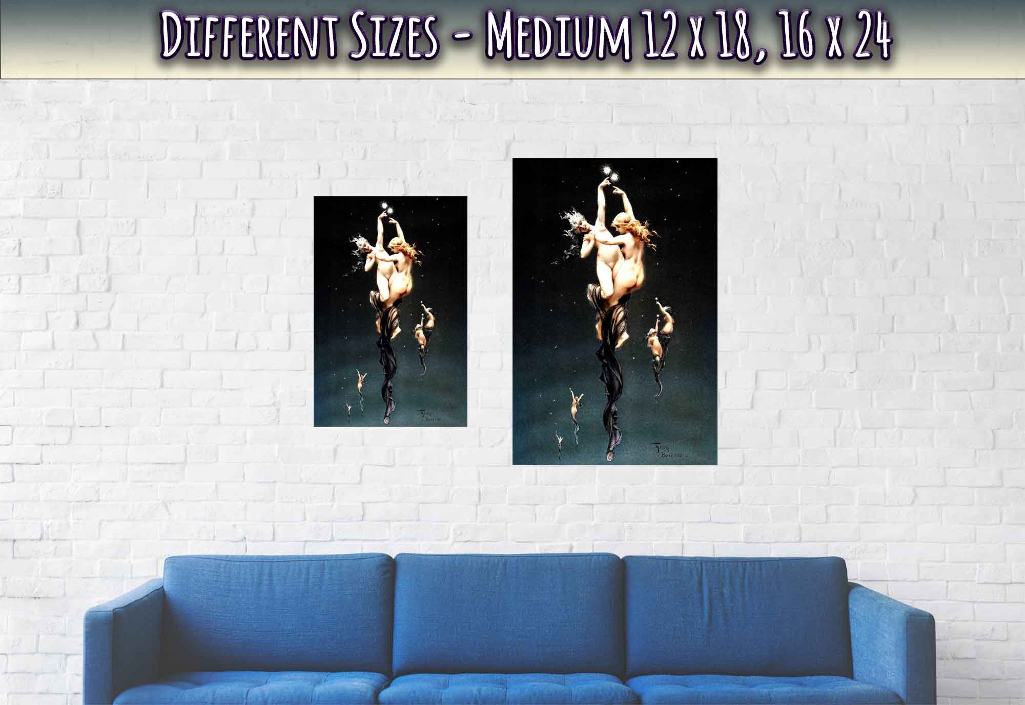 Luis Ricardo Falero Poster Twin Stars Poster Print Vintage Romance Valentines Day Poster - WallArtPrints4U
