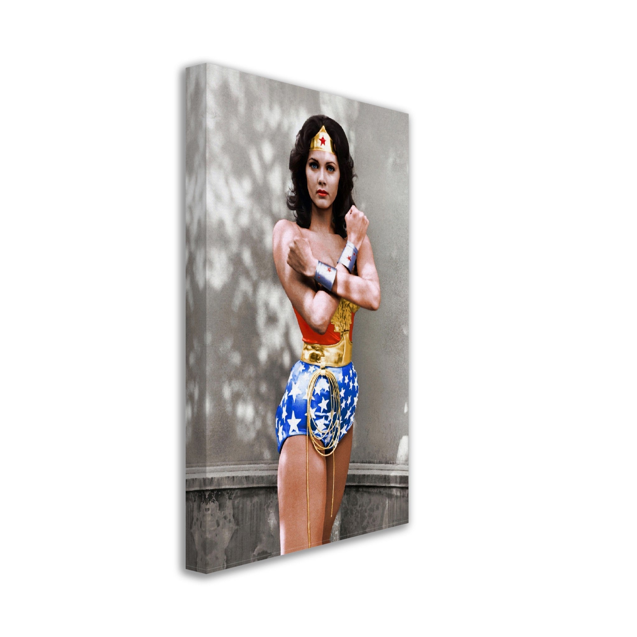 Lynda Carter Wonder Woman Canvas, Vintage Wonder Woman Photo From 1976 Lynda Carter Wonder Woman Canvas Print - WallArtPrints4U