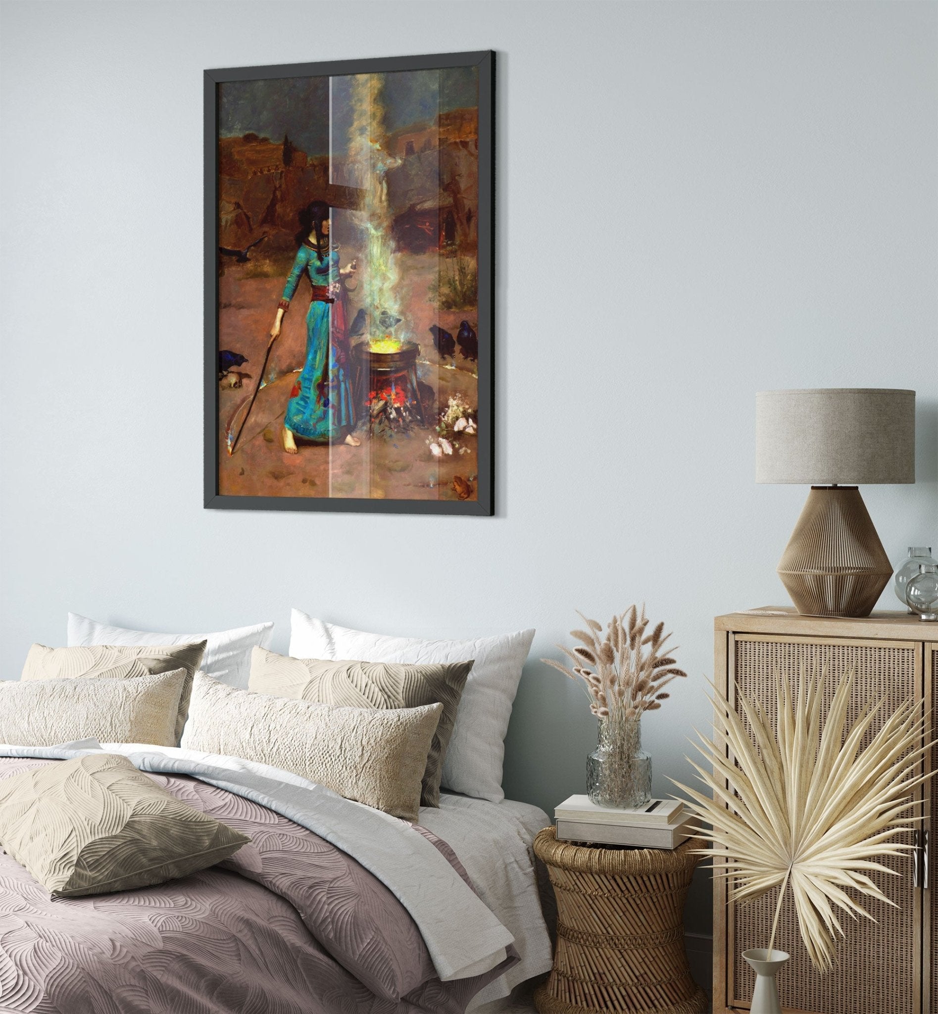 Magic Circle Framed - Witch Framed - The Magic Circle John William Waterhouse 1886 UK, EU, USA, AUS Domestic Shipping - WallArtPrints4U