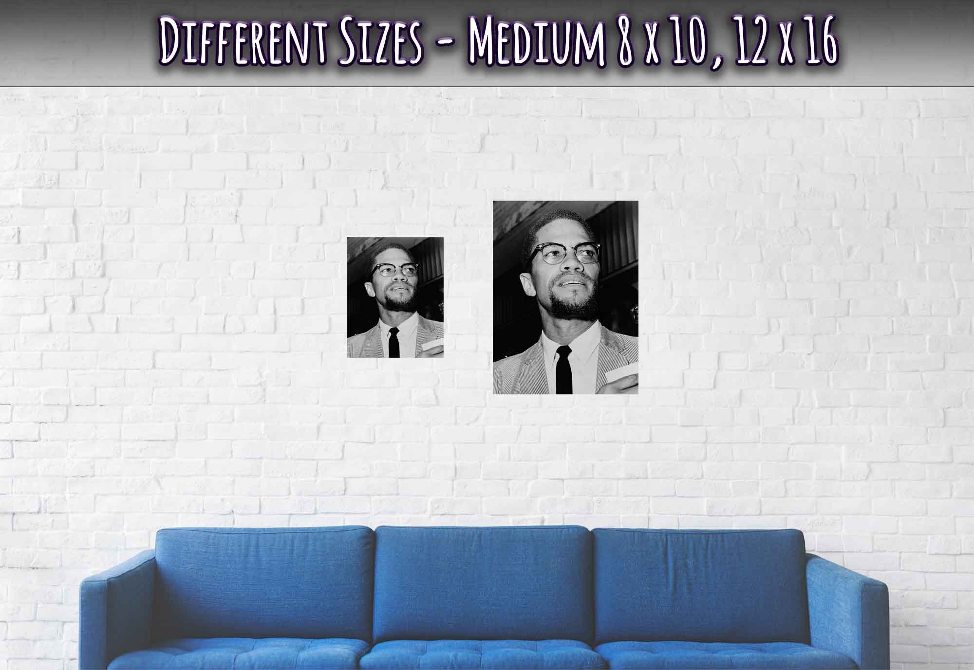 Malcolm X Poster, Human Rights Activist Vintage Photo Portrait - Malcolm X Print - WallArtPrints4U